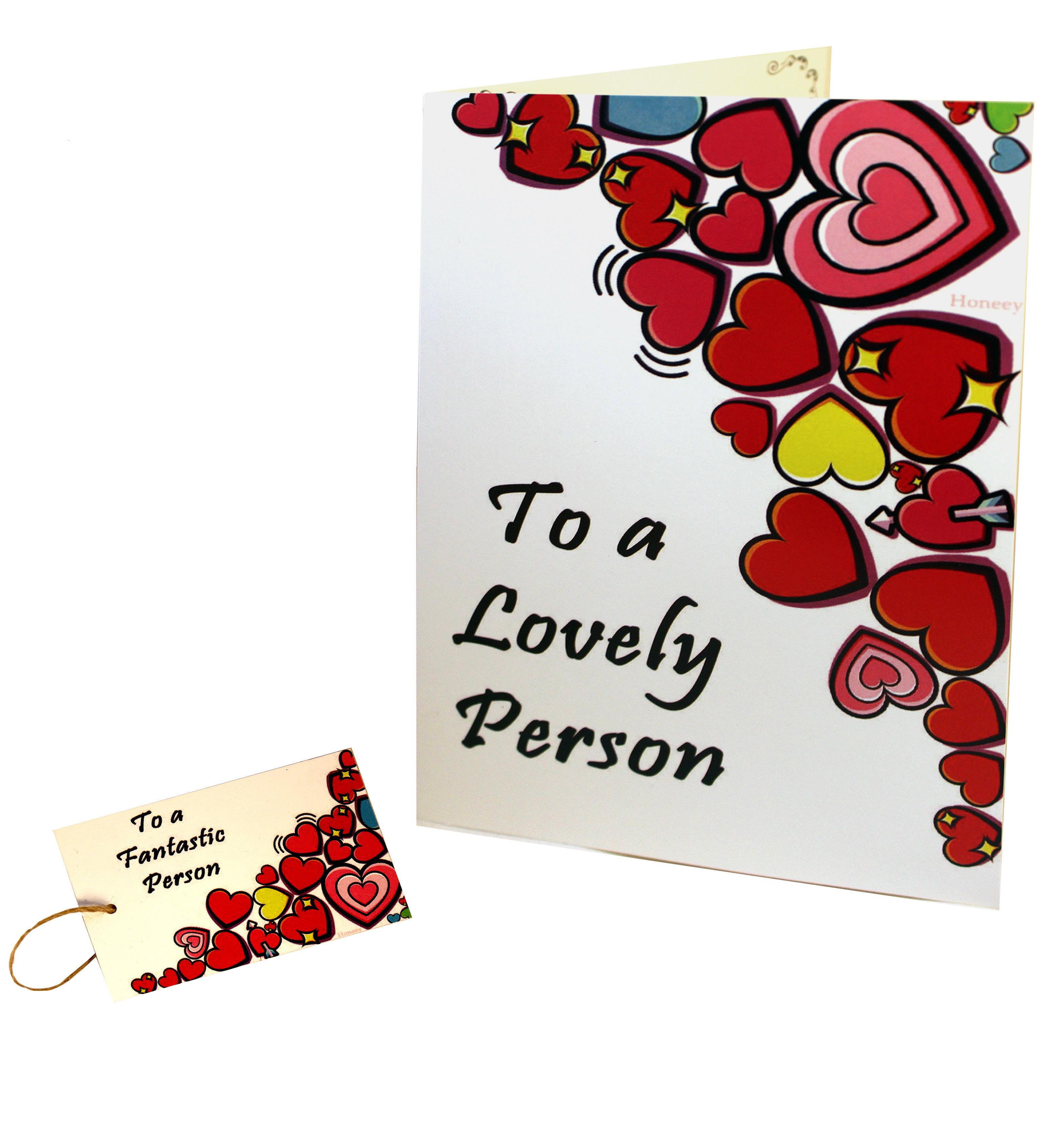 Hearts Valentines Greeting Card with gift tag