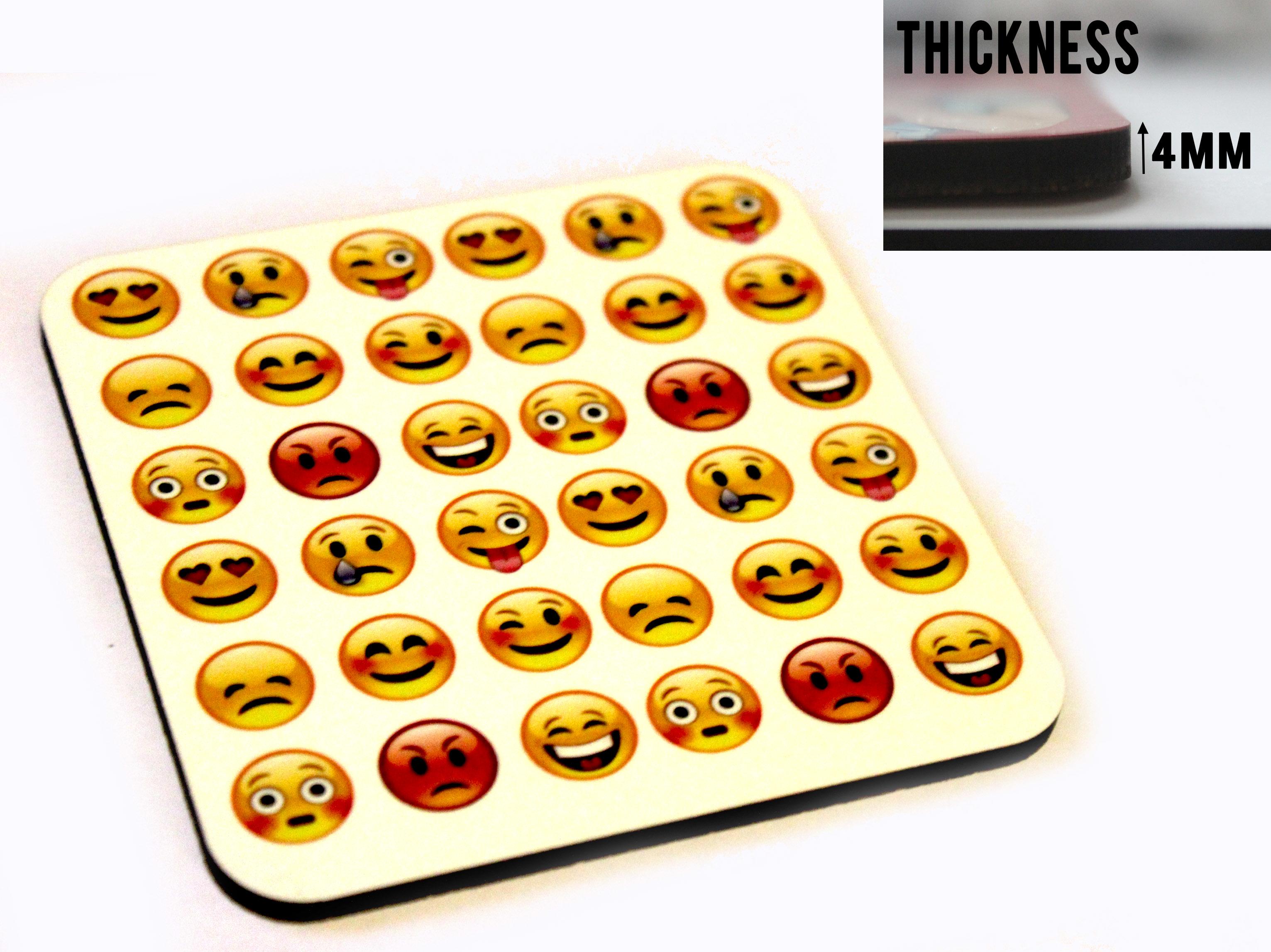 White Smiley face High Quality Gloss Coaster