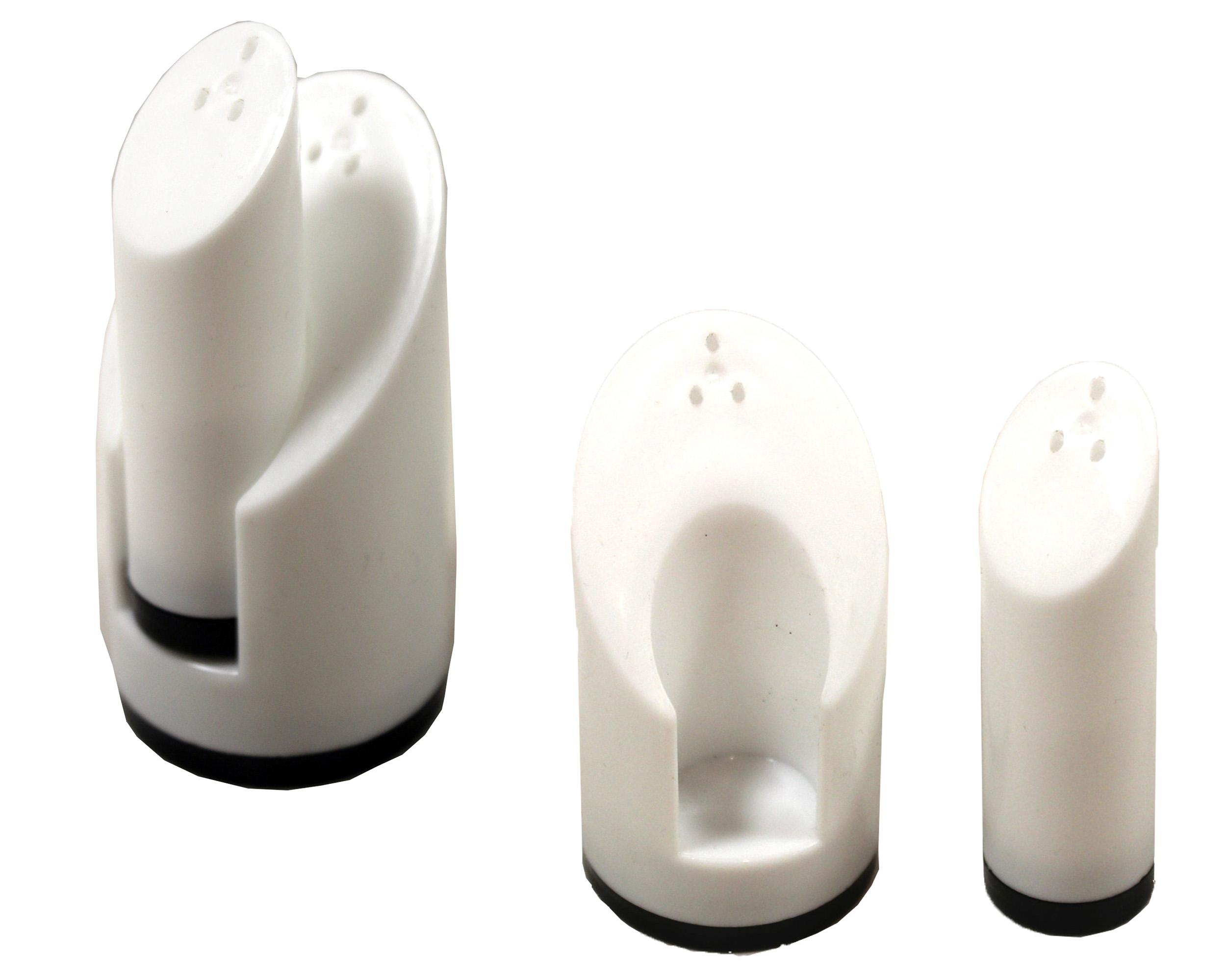 white salt and pepper shaker unslotted and slotted