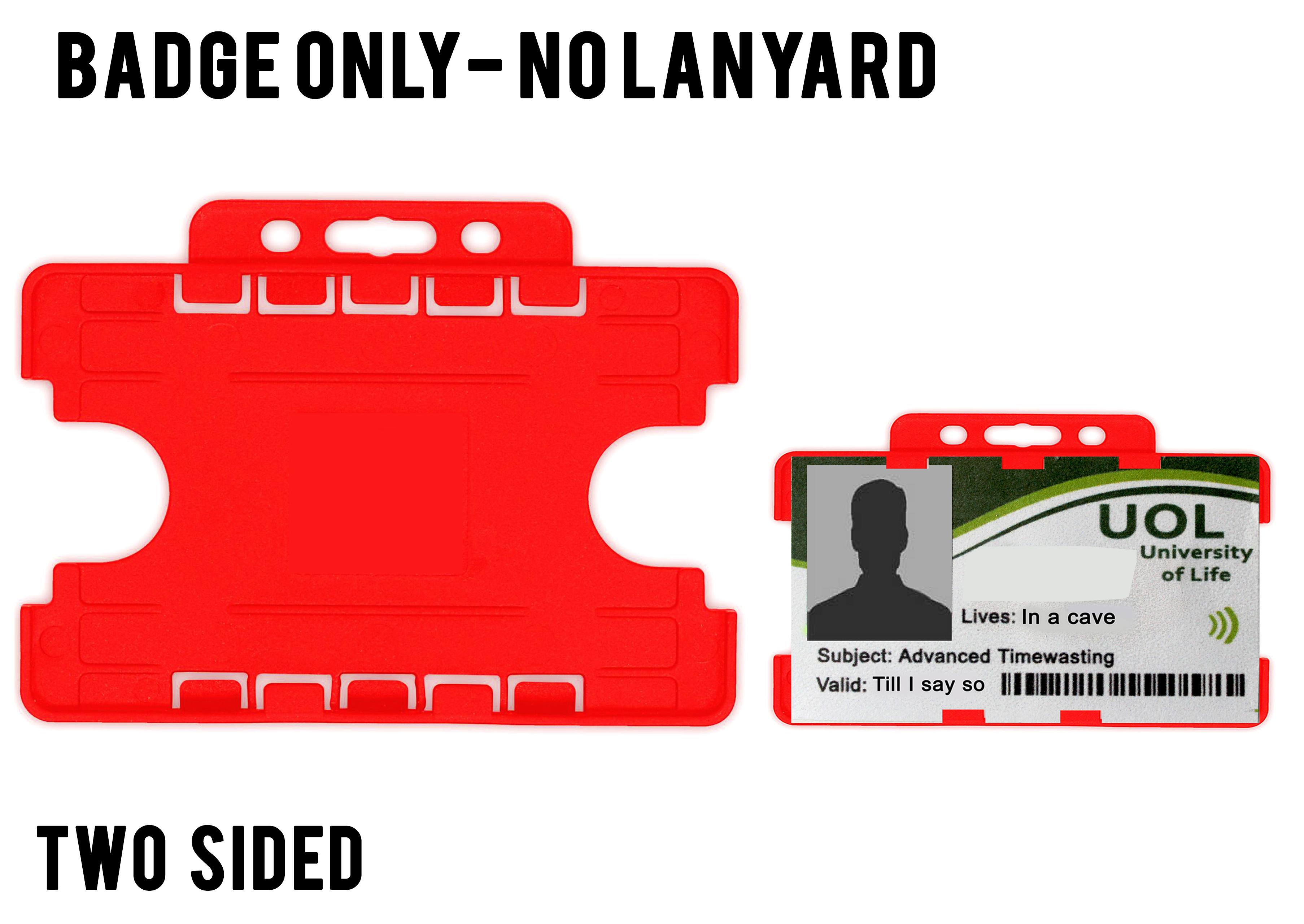 red Two sided id badge