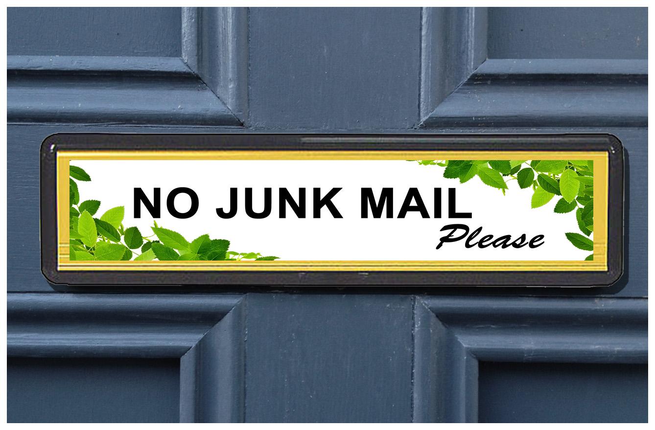 Refreshing Leaves No Junk Mail sticker