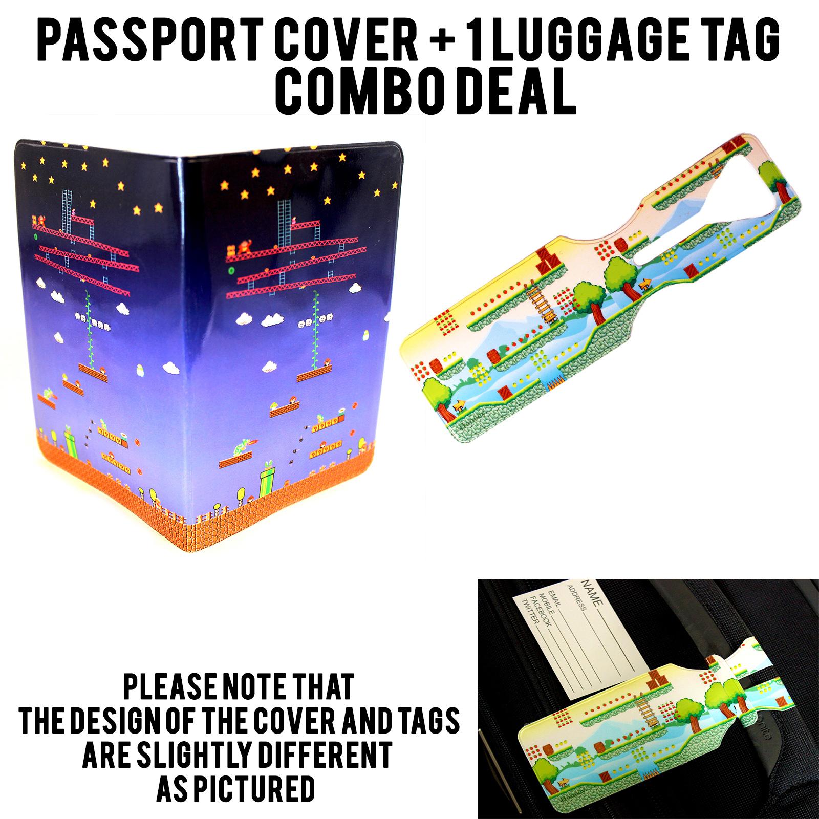 Game Platformer Passport Cover and Luggage Tag Set annotated