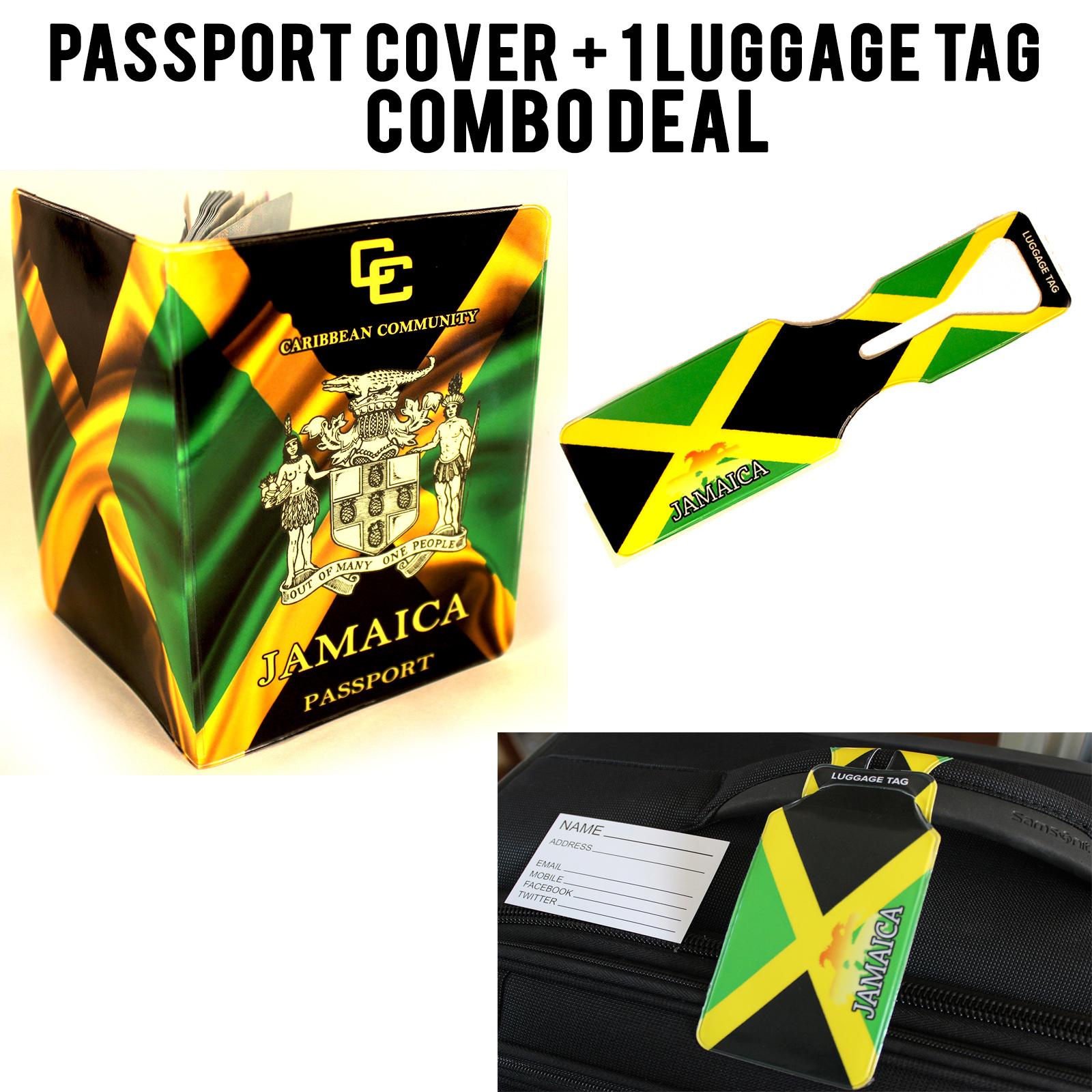 Jamaica Passport Cover and Luggage Tag Set annotated
