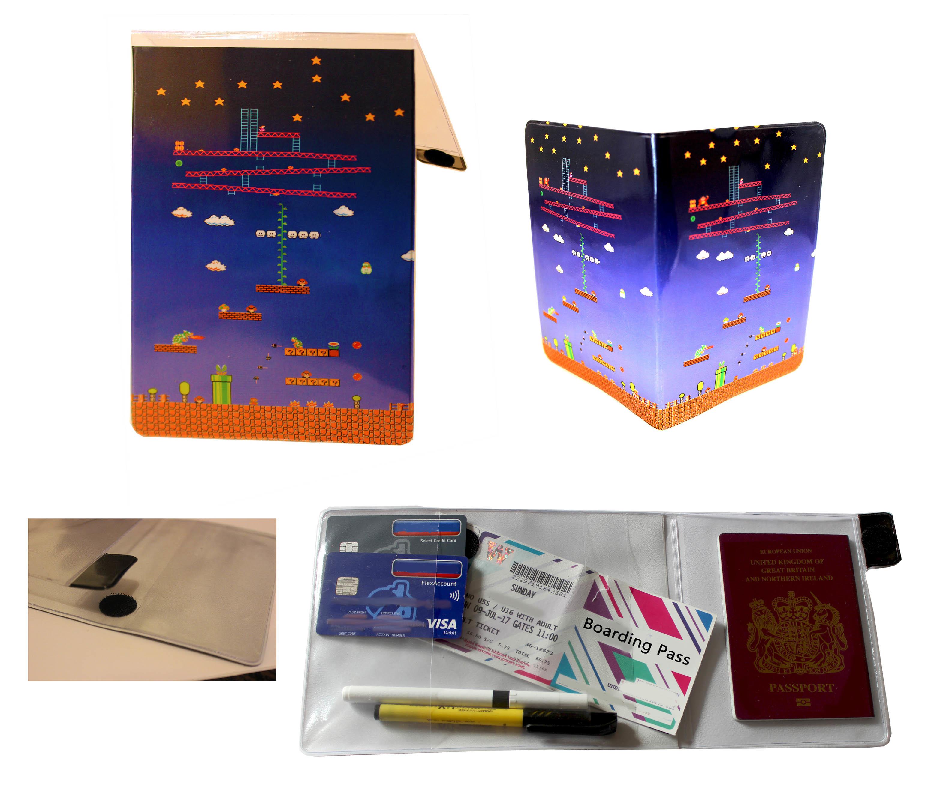 Game Platform Document Holder  and Passport Cover Combo Set with writing
