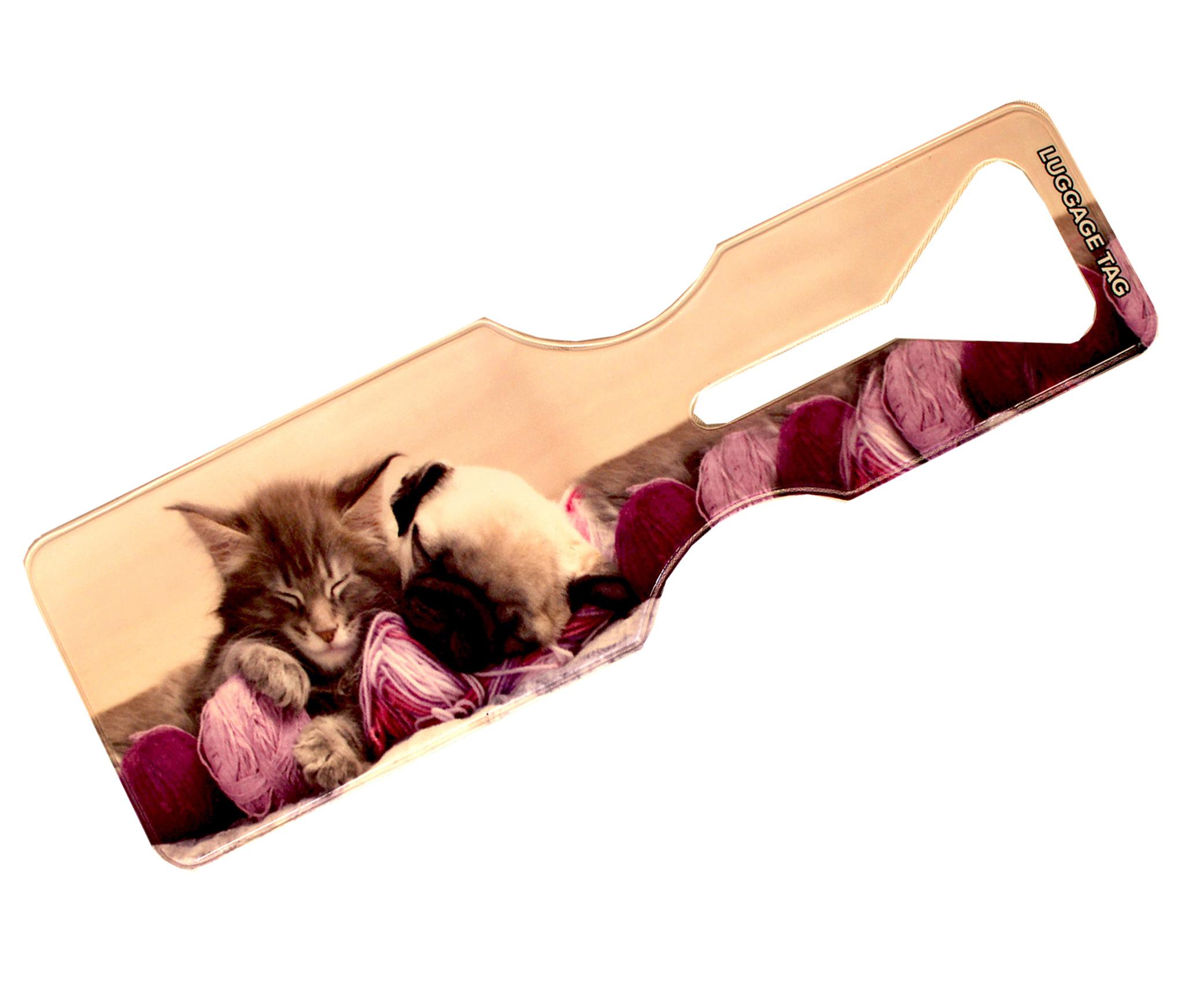 Cat and Dog Luggage Tag flat