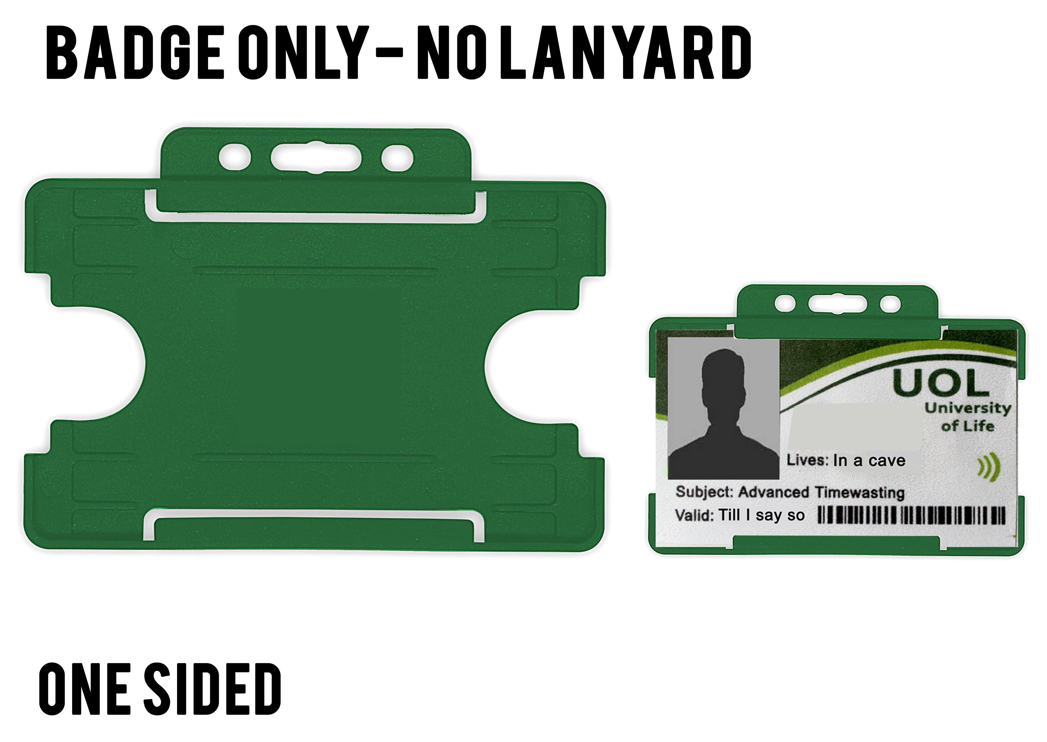 dark green One sided id badge holder