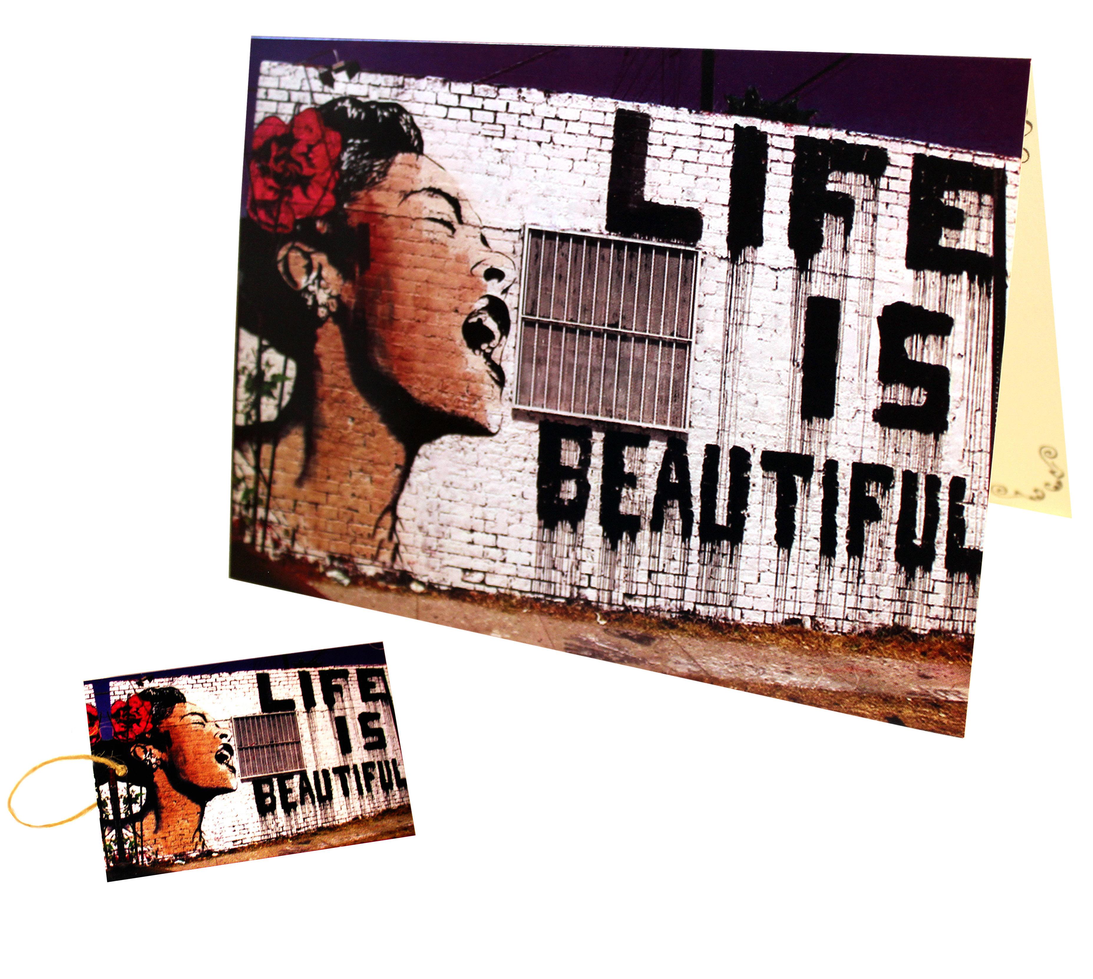Life is Beautiful Greeting Card with gift tag