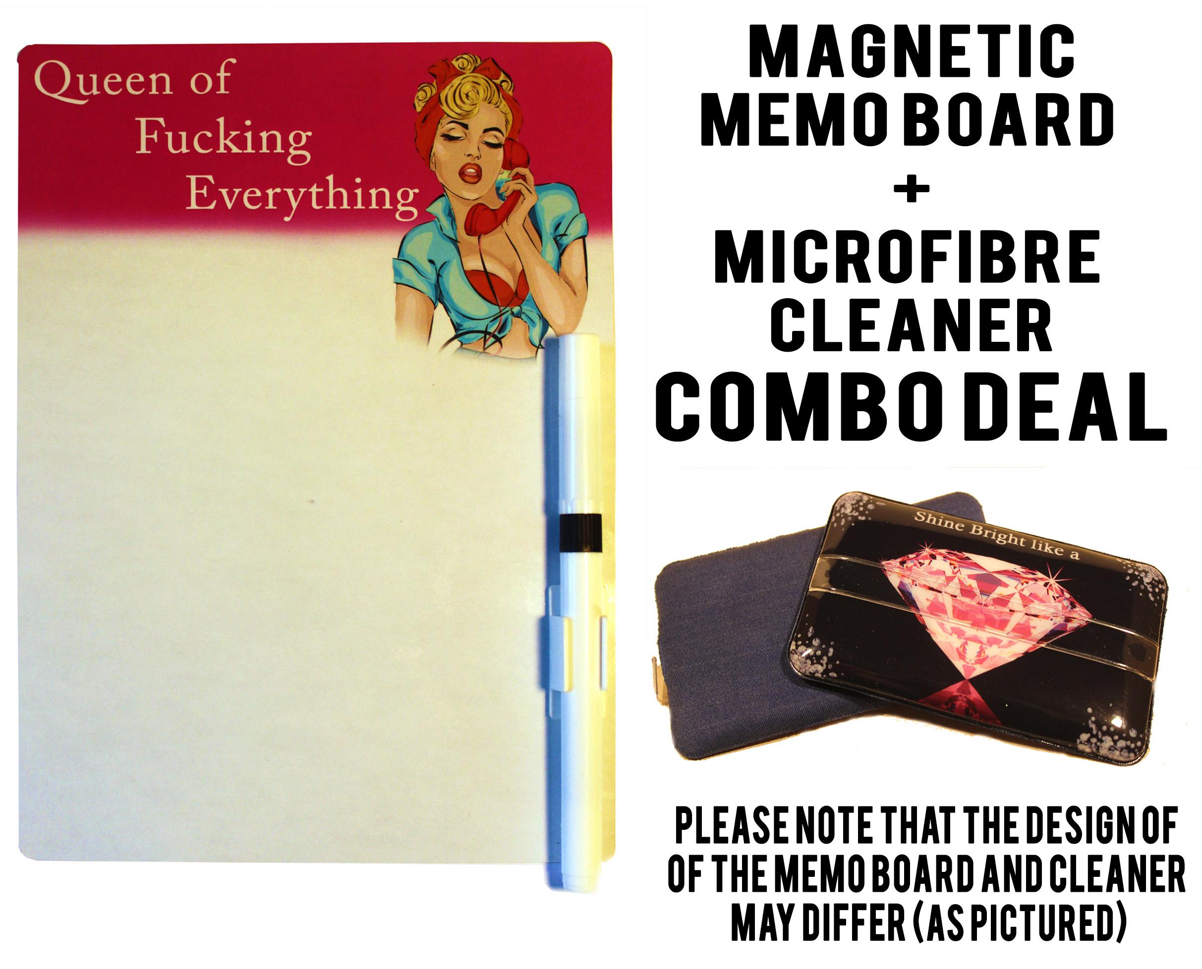 Queen of Fucking Everything Magnetic Reminder Memo board with cleaner