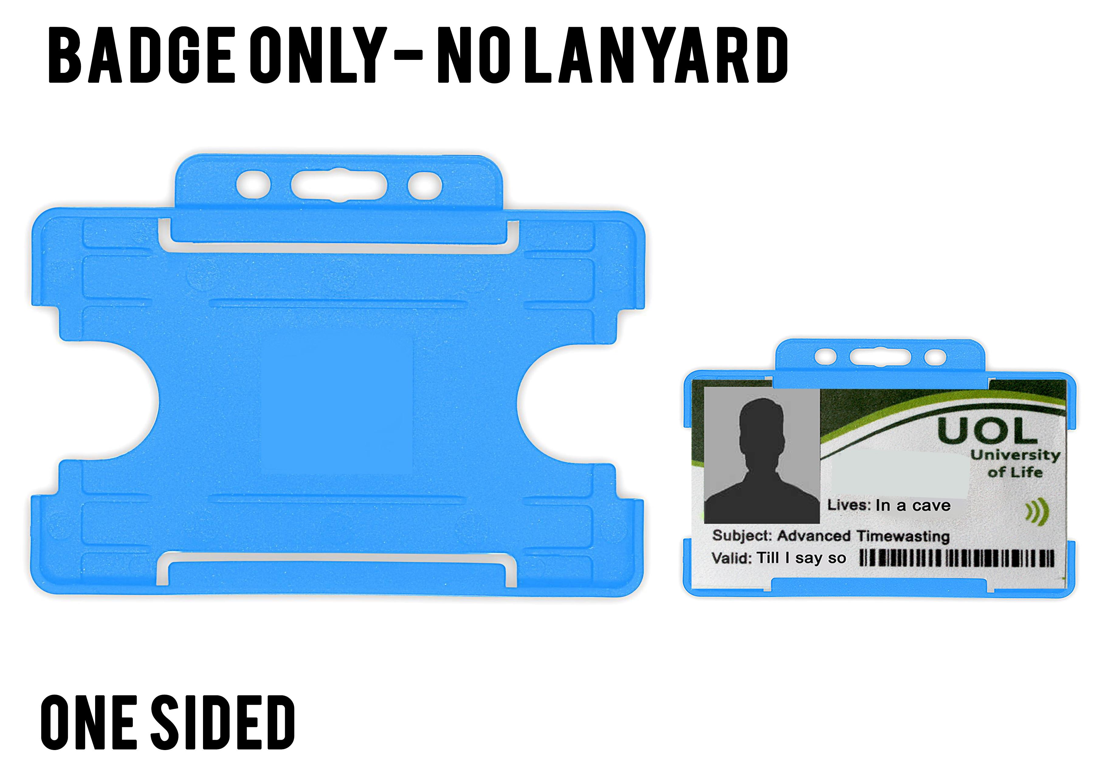 light blue One sided id badge holder