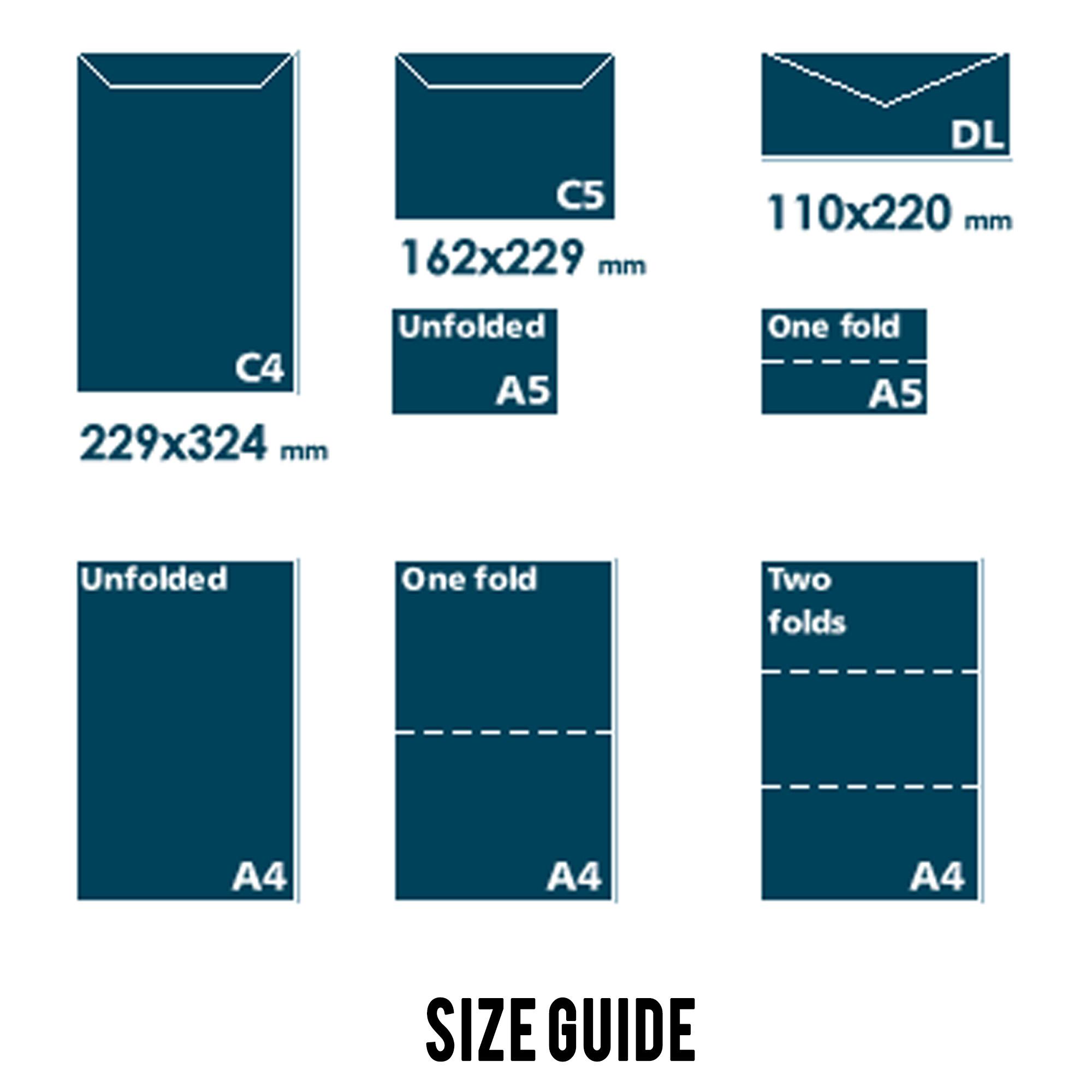 The Printable Envelope Size Guide Is Shown In This Sc 4438