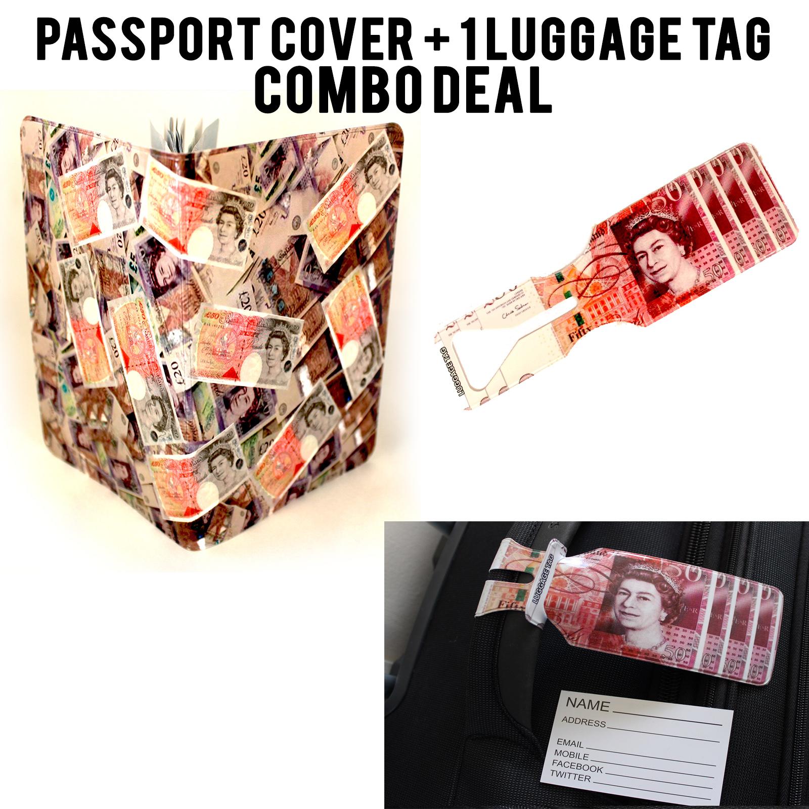Money Passport Cover and Luggage Tag Set annotated