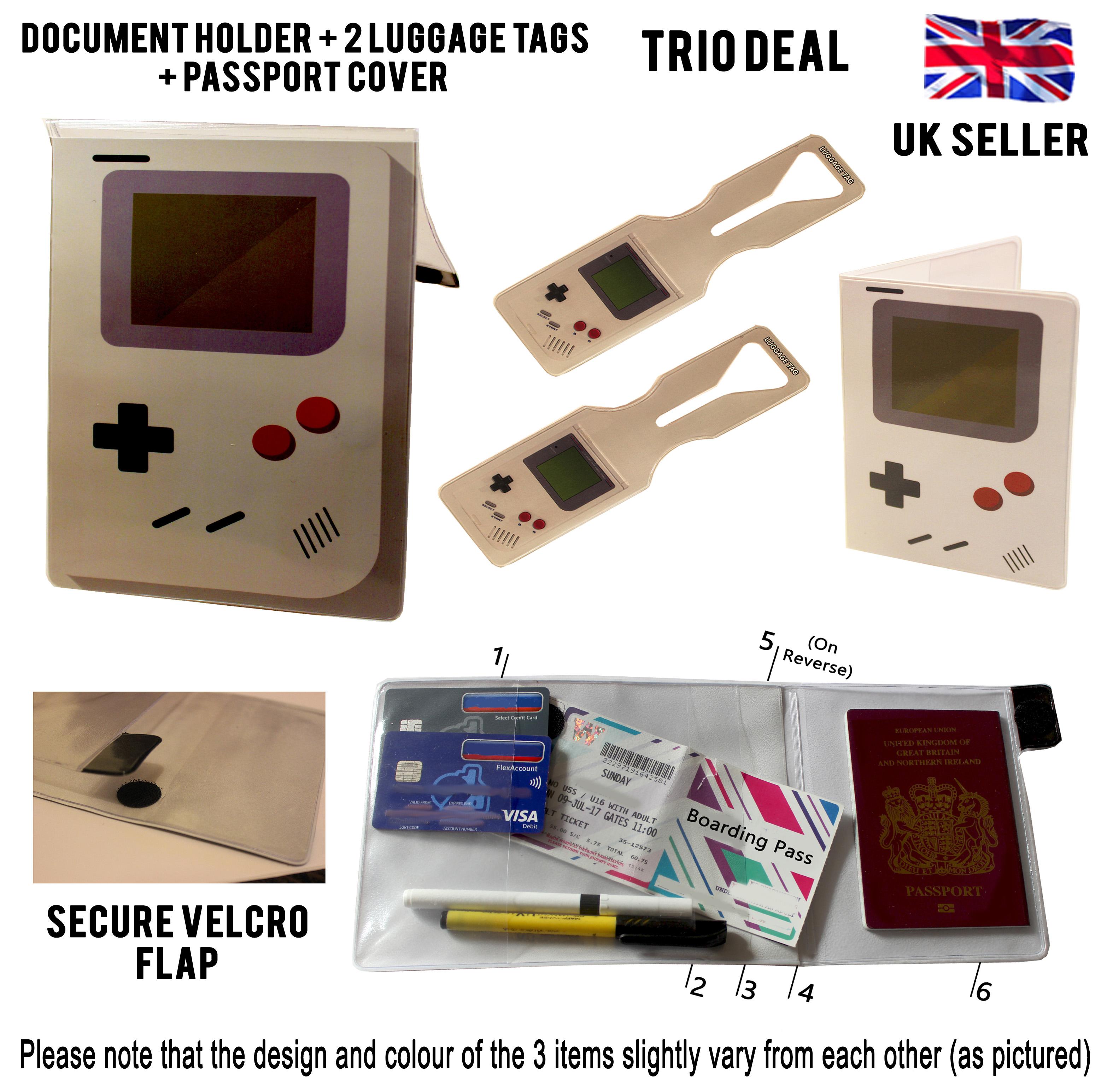 Gameboy Travel Document Holder Trio Set with writing