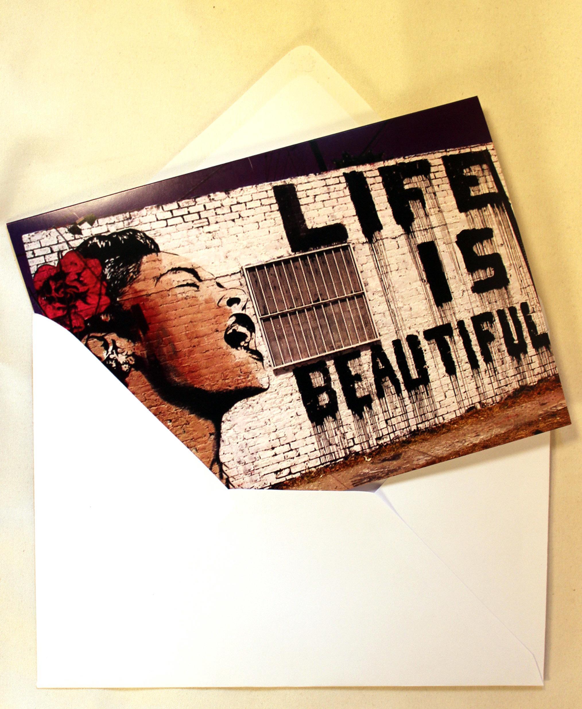 Life is Beautiful Greeting Card in gummed envelope
