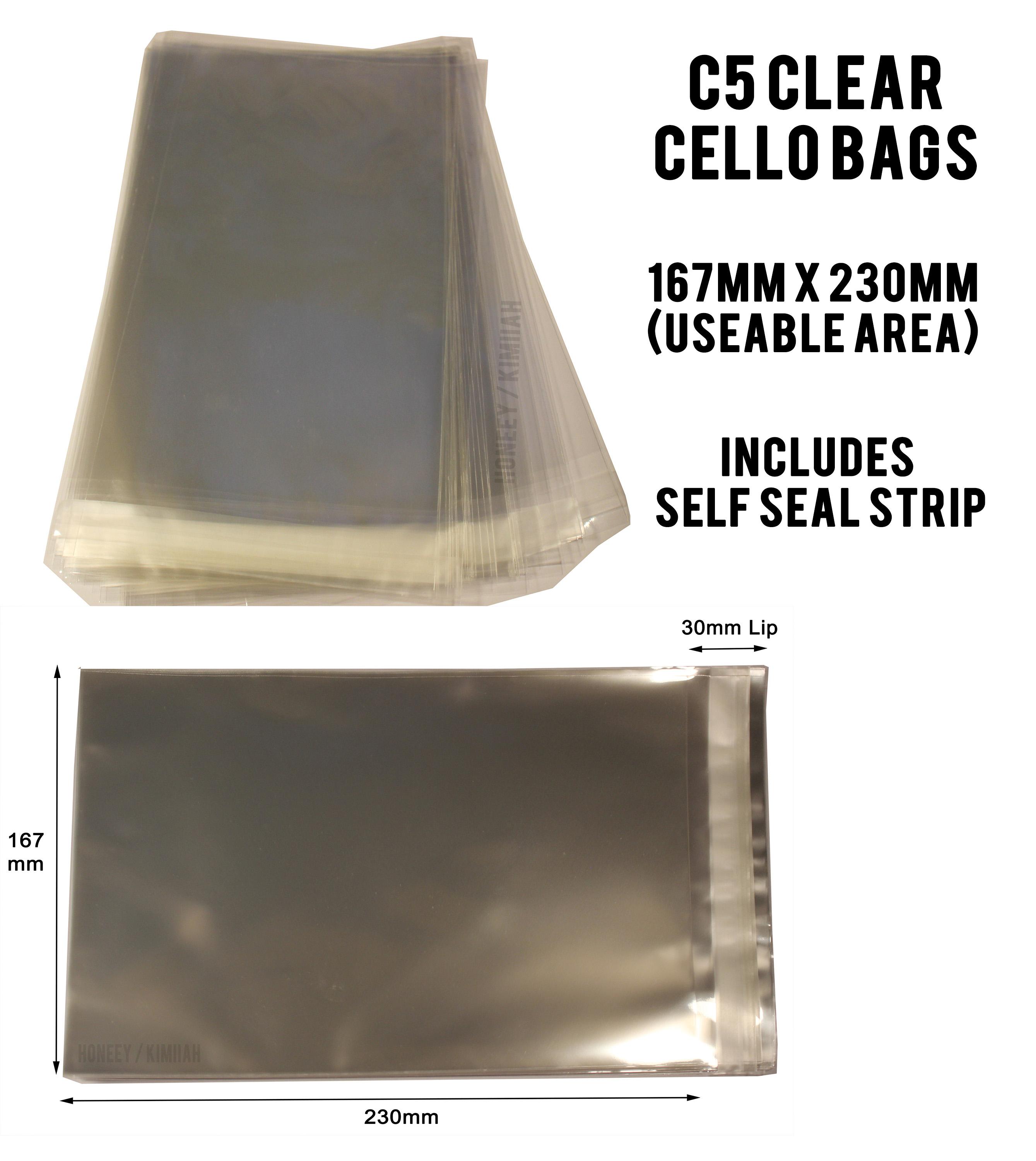 A5 Cello Bag Cover with information