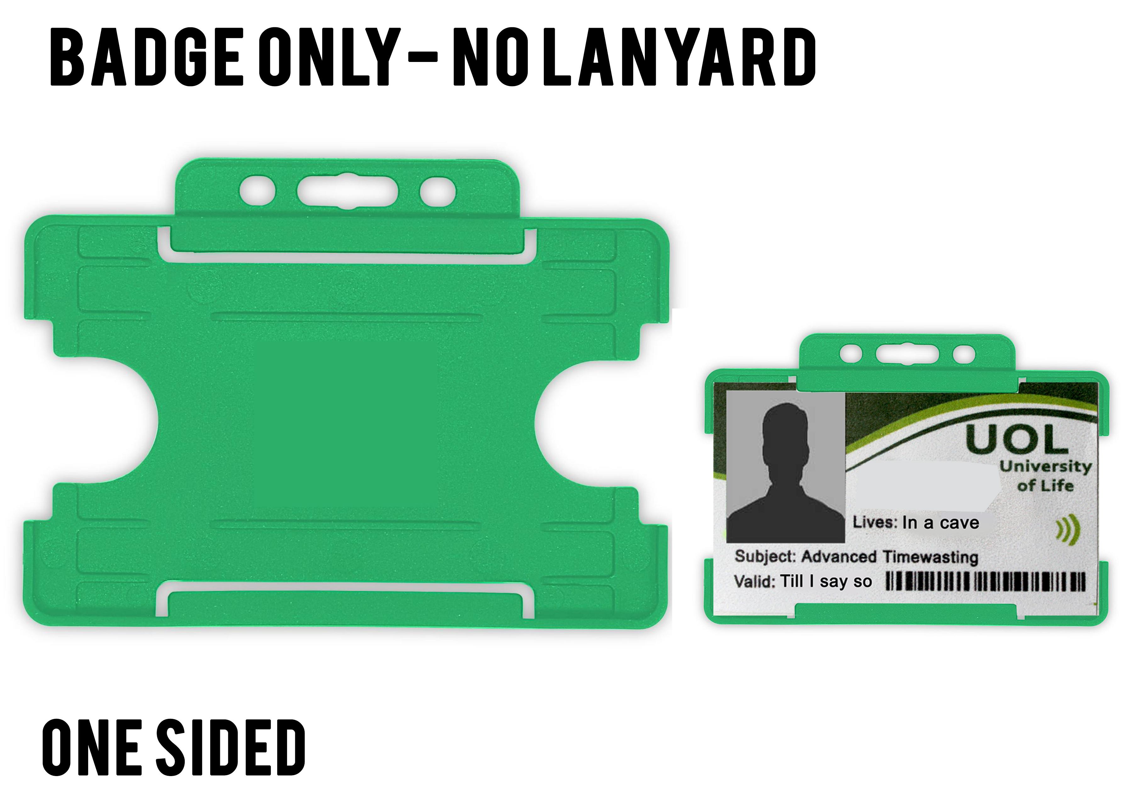 light green One sided id badge holder
