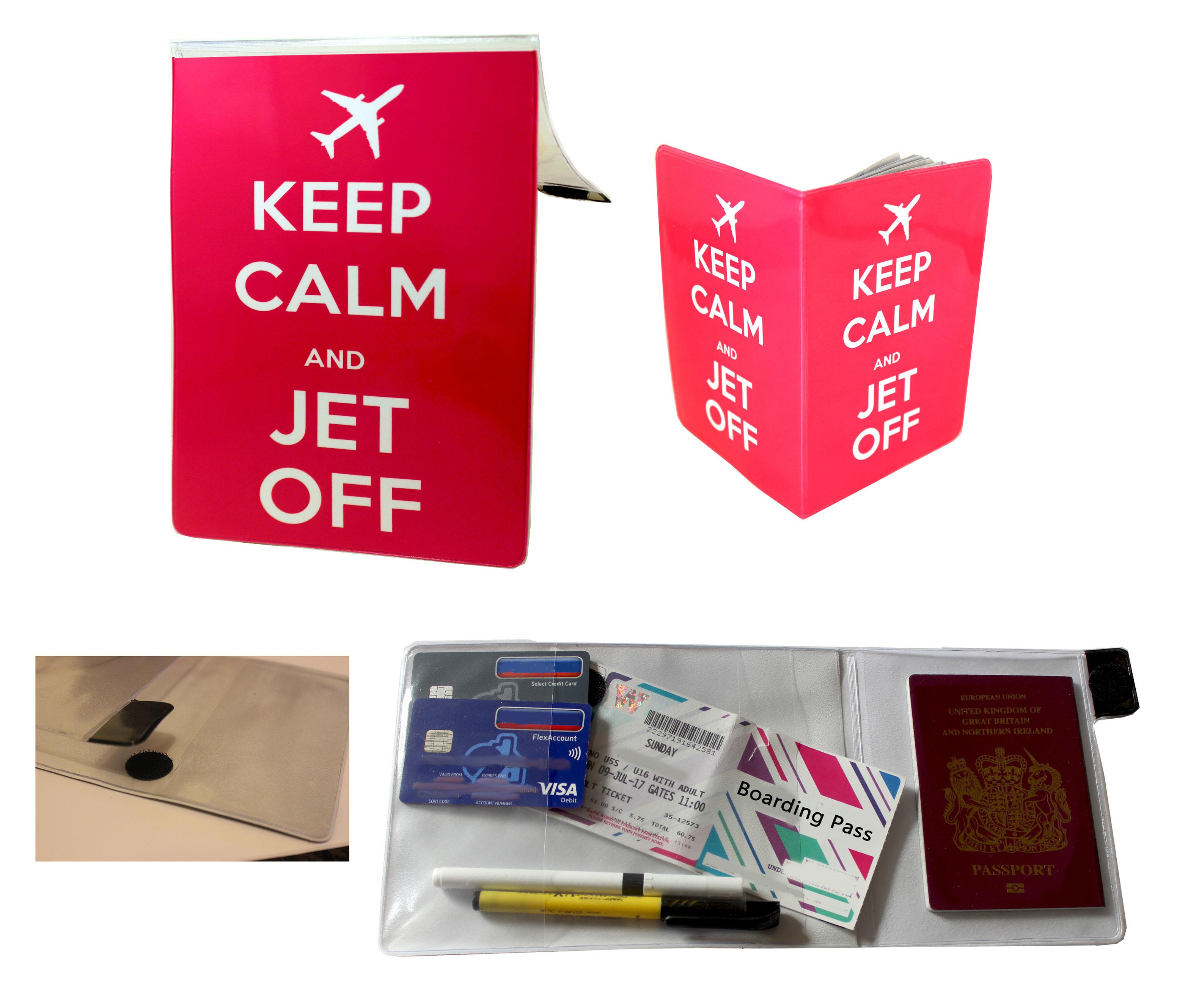 Keep Calm Pink Document Holder  and Passport Cover Combo Set with writing