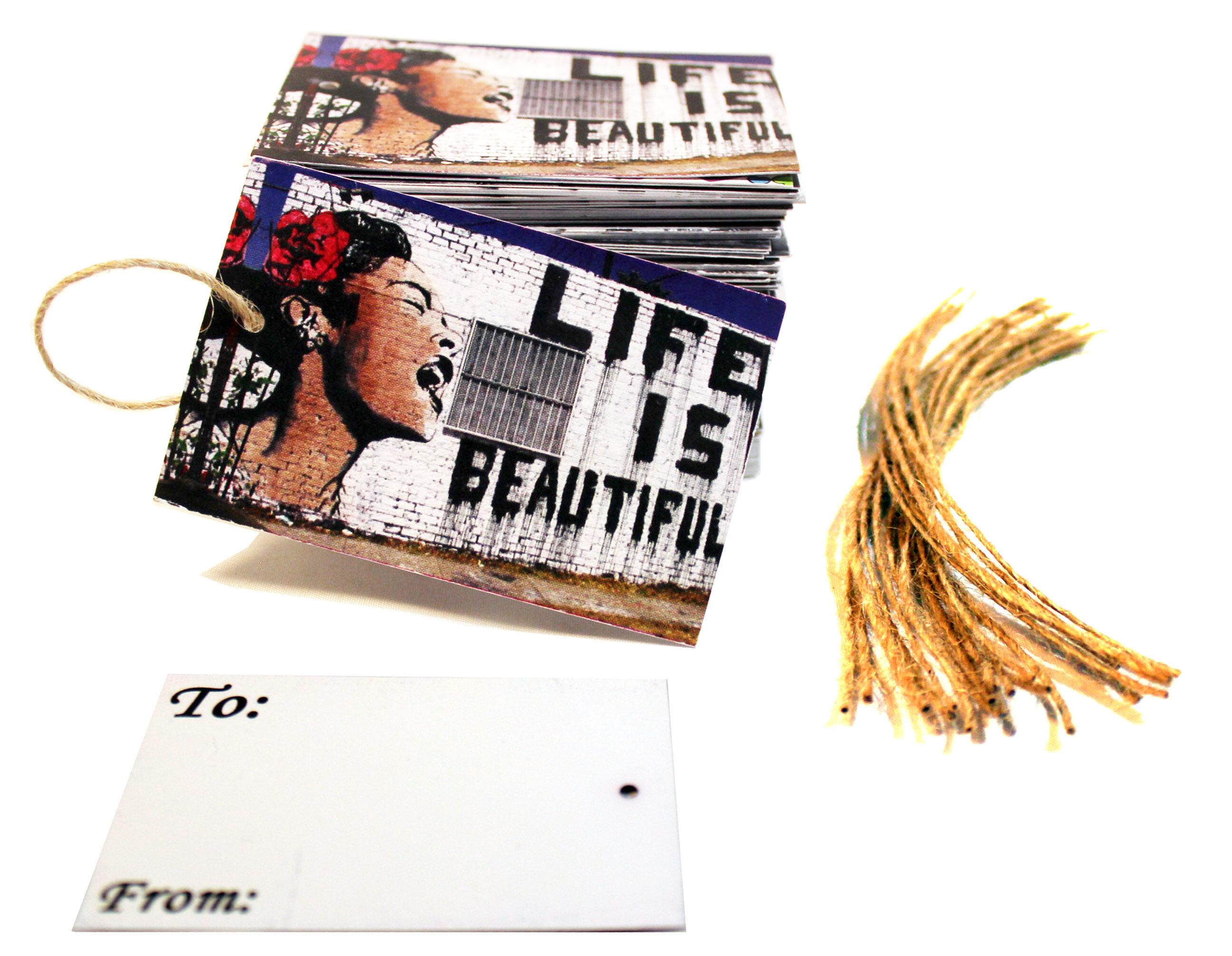Life is Beautiful Gift Tags stack and reverse shown