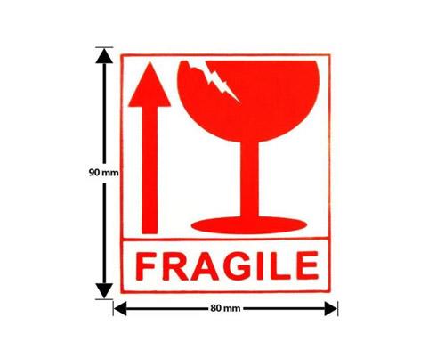 Fragile sticker Dimensions