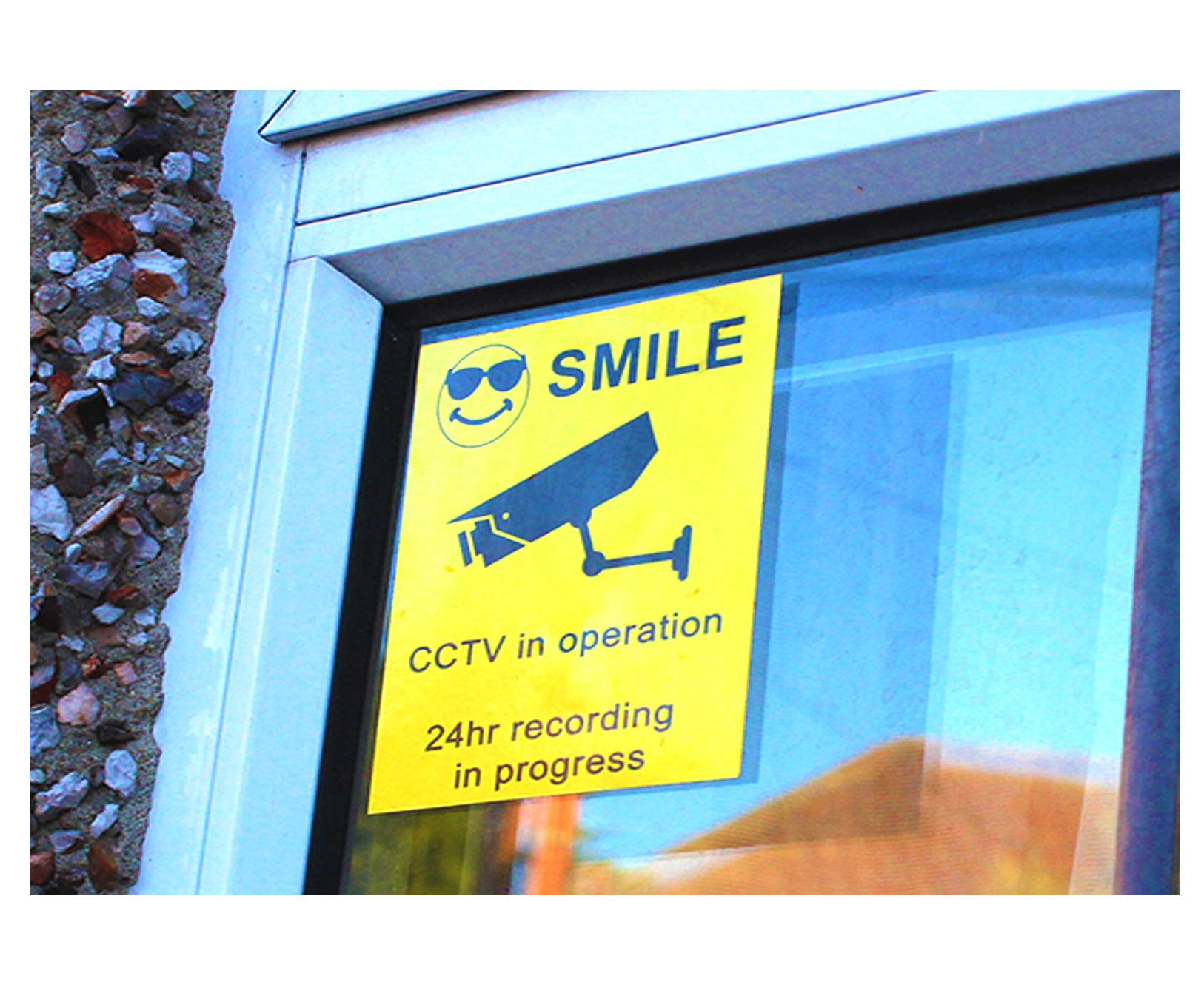 CCTV Sticker on window