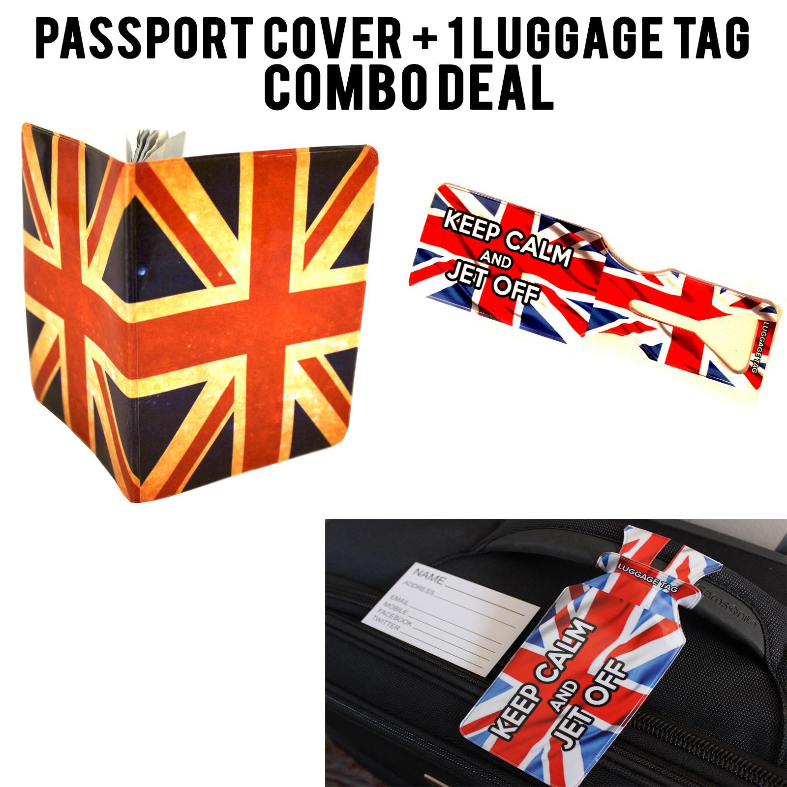 Union Jack Vintage and Keep Calm Union Jack Passport Cover and Luggage Tag Set