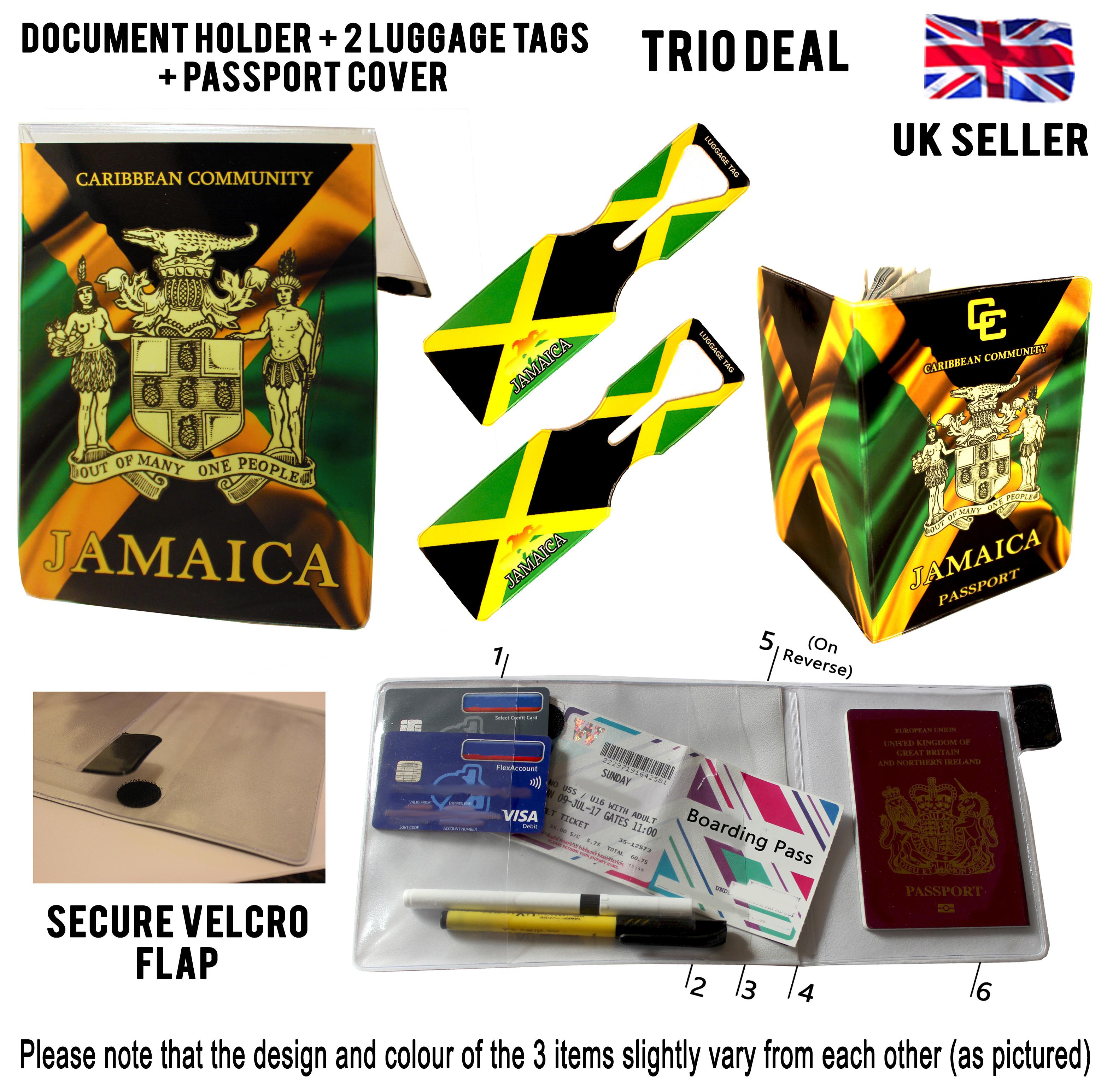 Jamaica Travel Document Holder Trio Set with writing