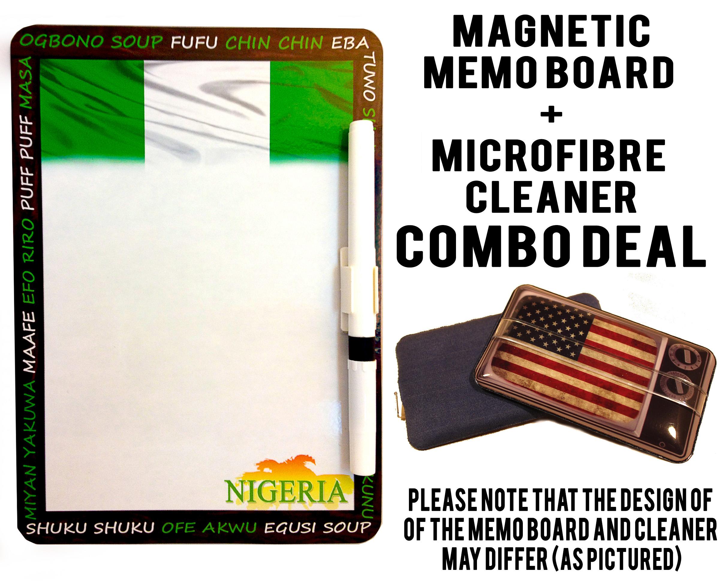 Nigeria Magnetic Reminder Memo board with cleaner