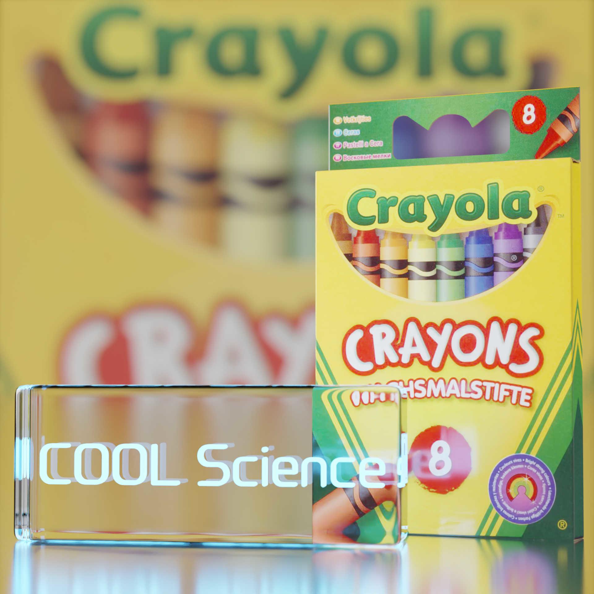 Front View of the Crayola 8 Assorted Crayons box
