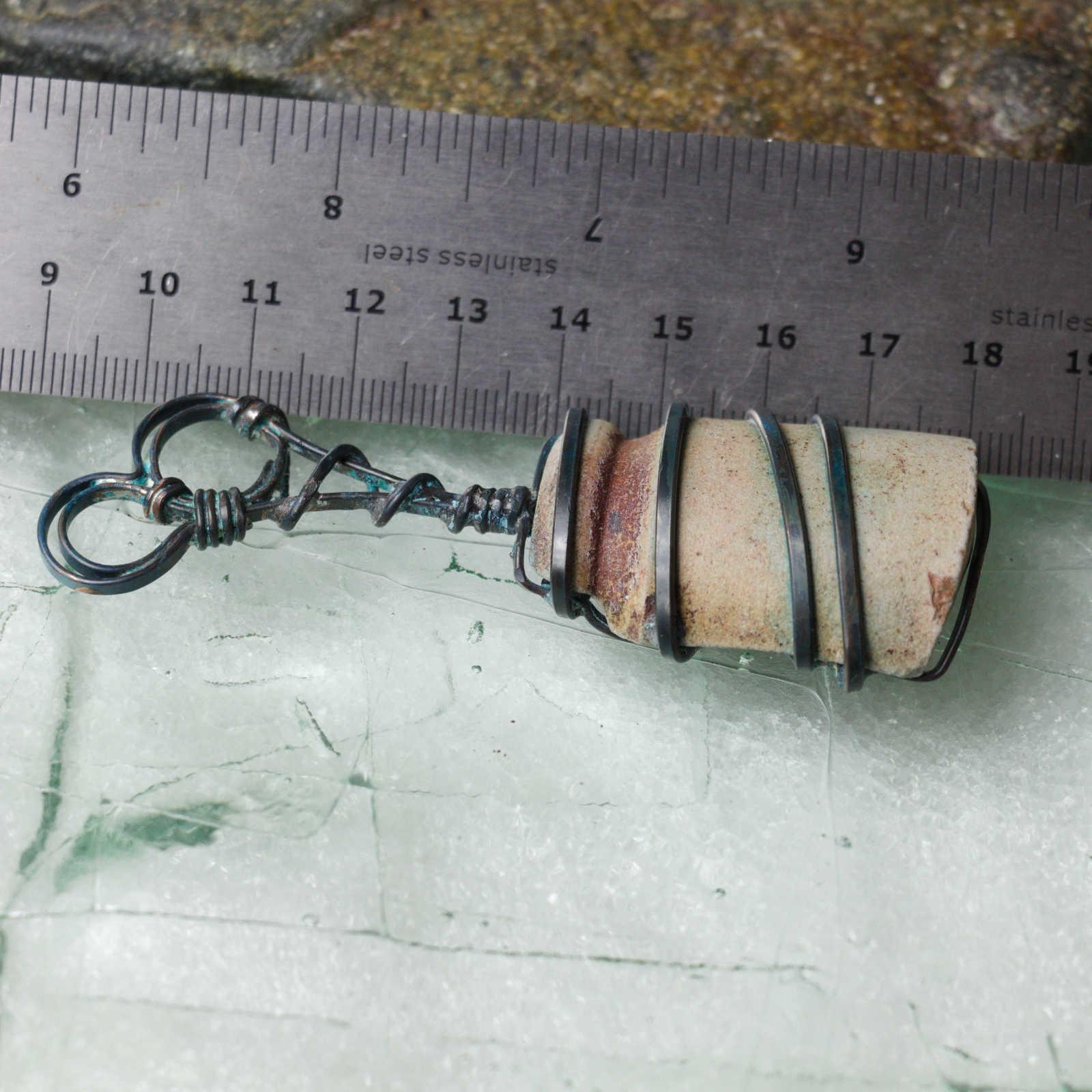 beach pottery accessory with ruler to show scale