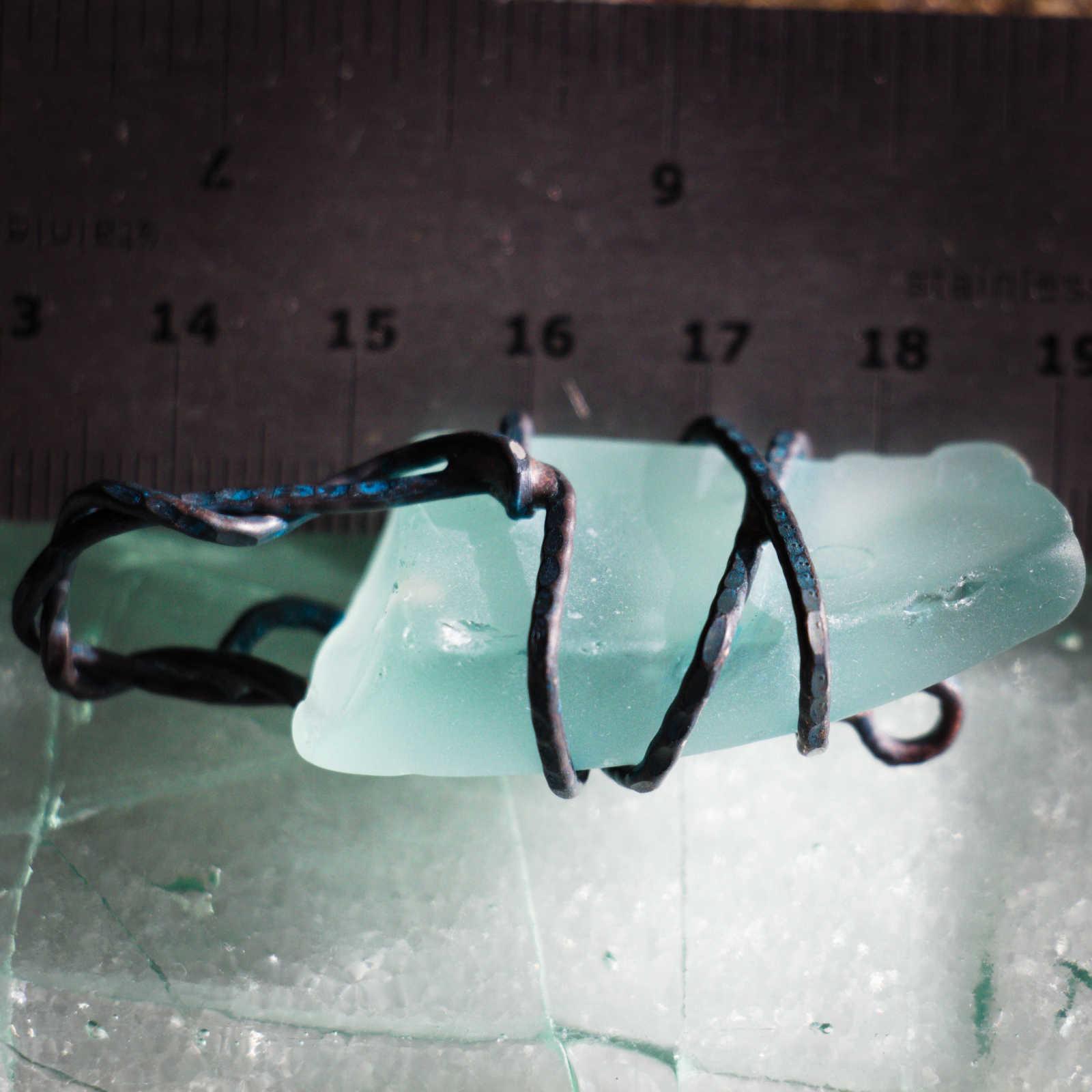 sea glass accessory with ruler to show scale