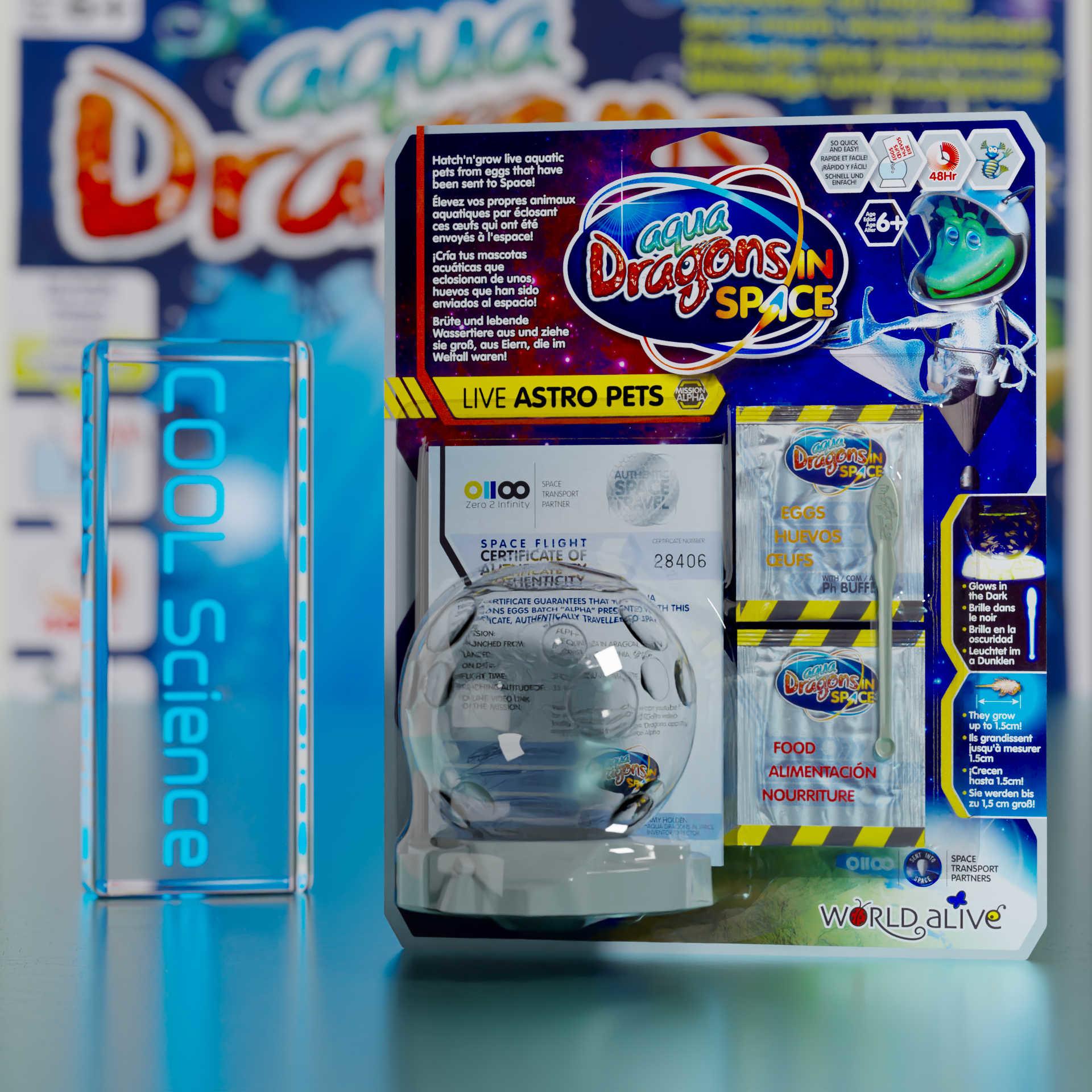 Front View of the Aqua Dragons in Space Set