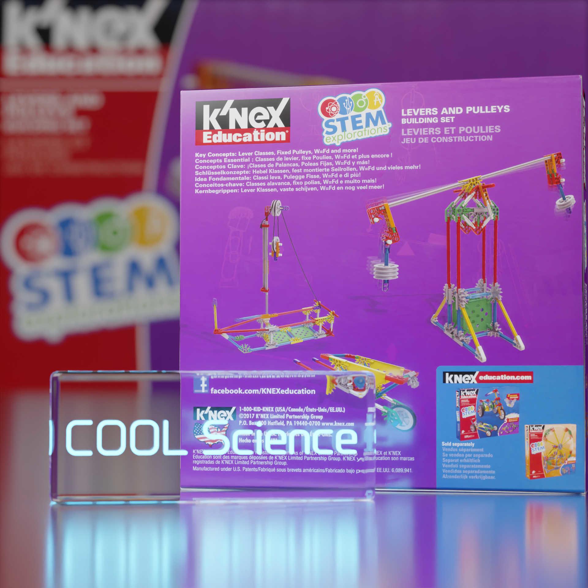 Back View of the K'NEX Education Levers and Pulleys Building Set box