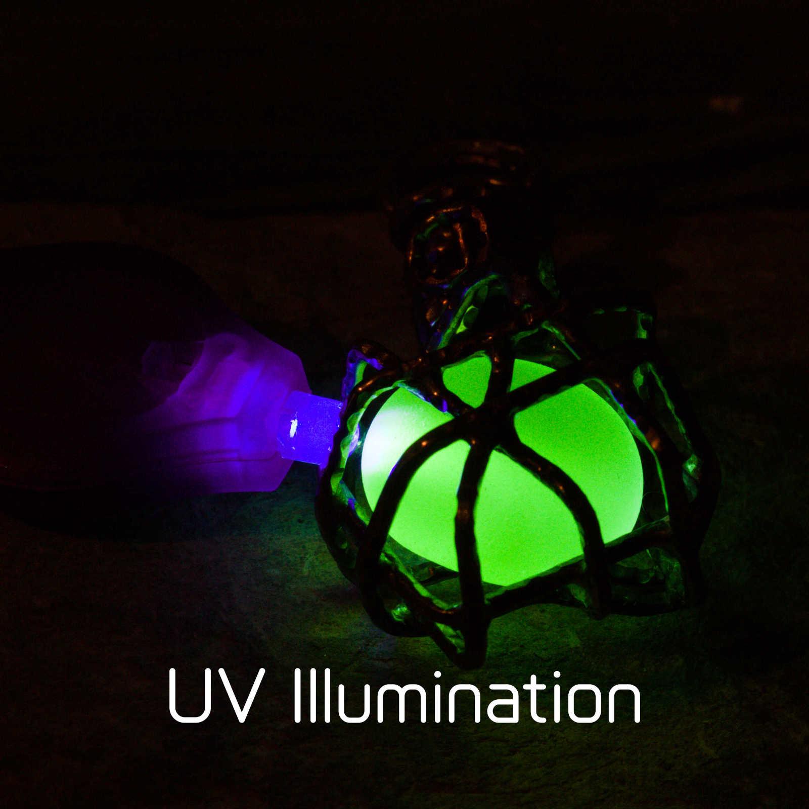 Uranium Glass Accessory under UV Light