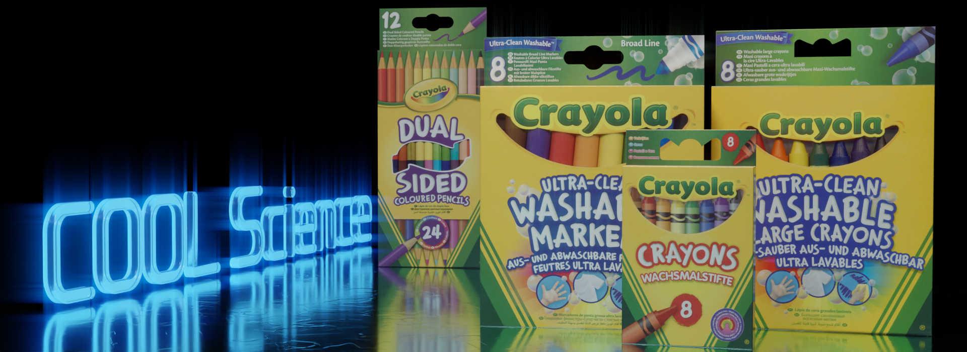 A selection of Crayola branded products available from COOL Science