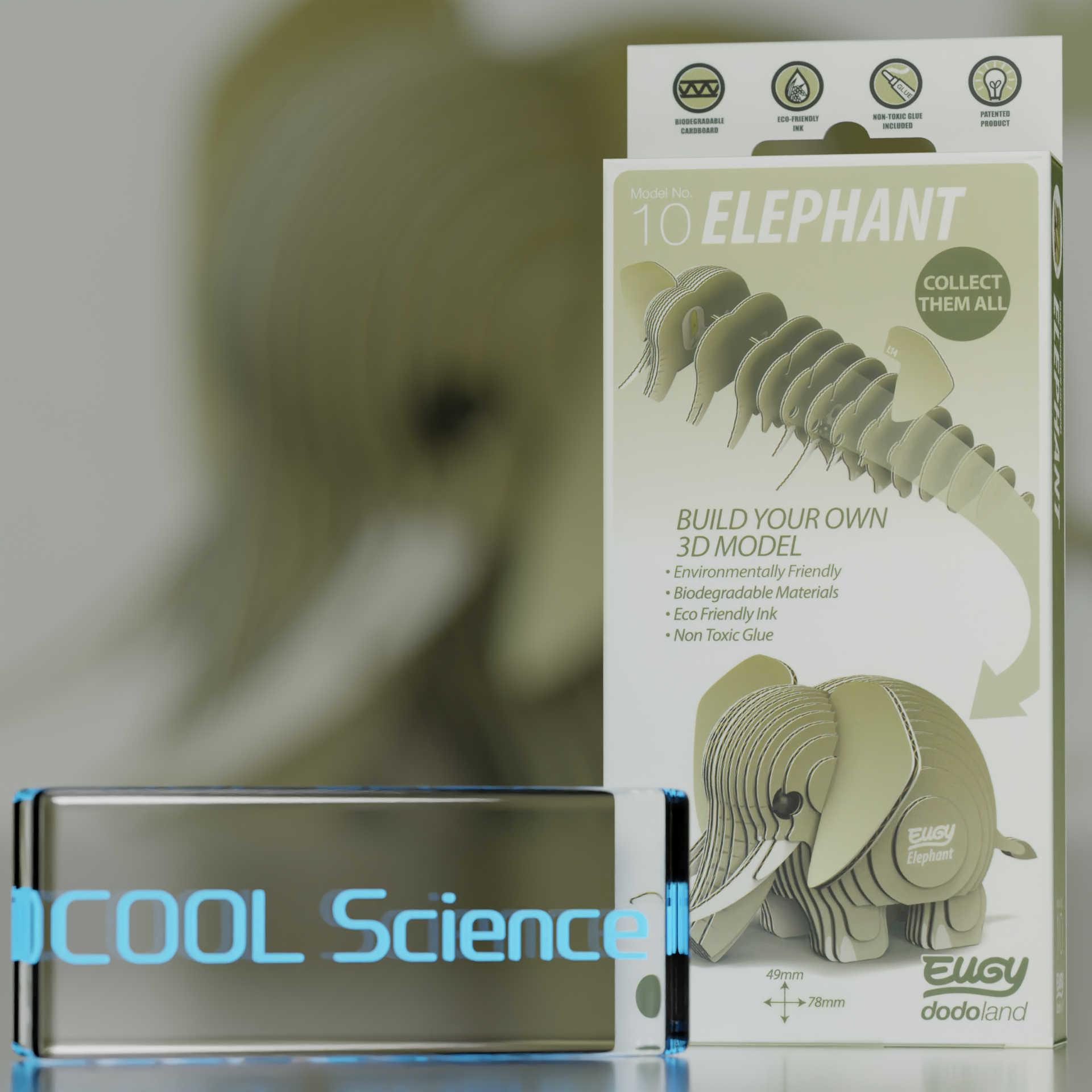 Front View of Elephant: Eugy Model Number 10 box