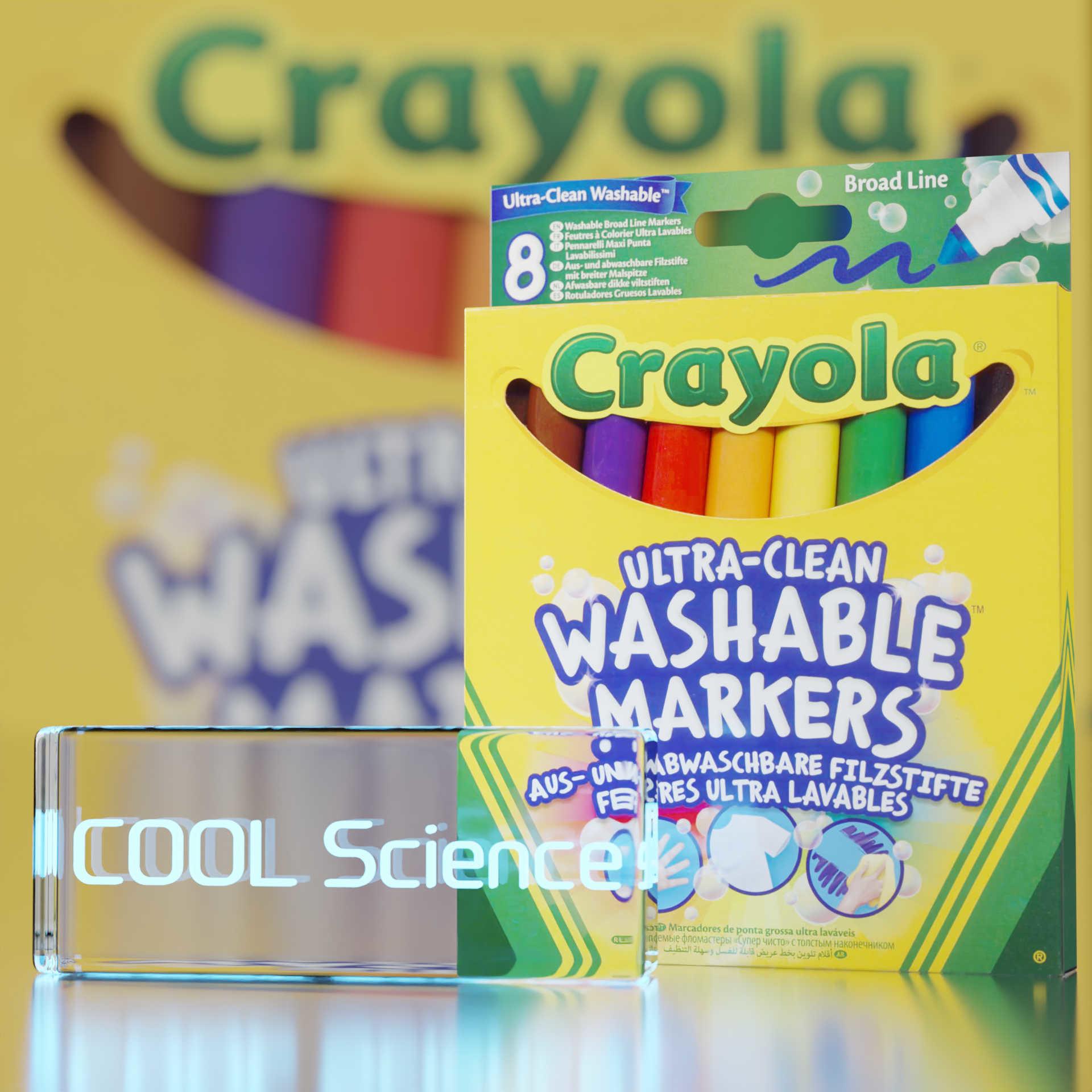 Front View of the Crayola 8 Ultra Clean Washable Broad Line Markers box