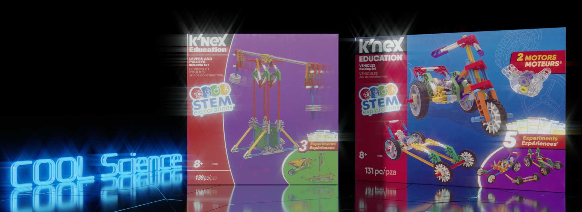 A selection of K'NEX building kits available from COOL Science