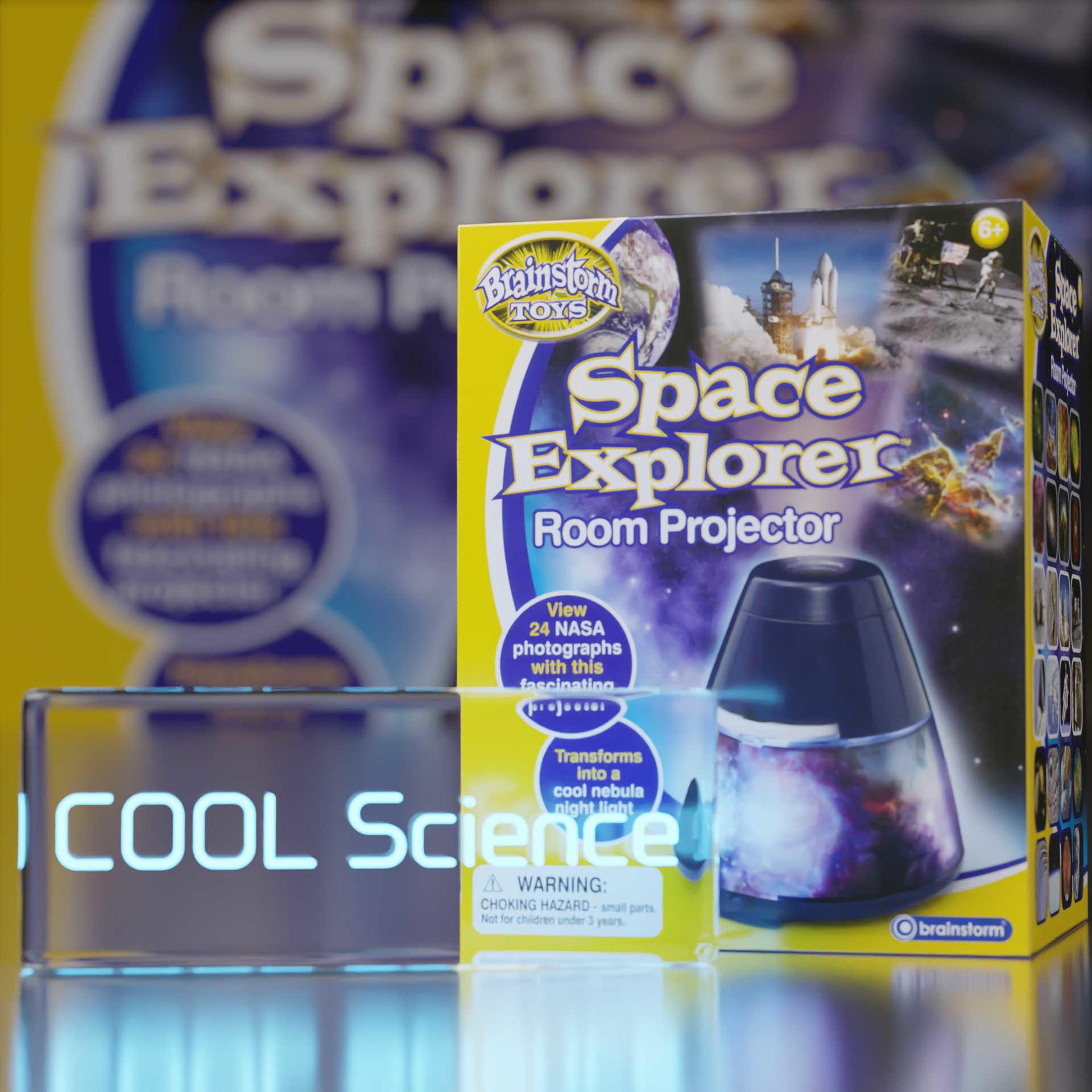 Front View of the Brainstorm Toys Space Explorer Room Projector & Nightlight box