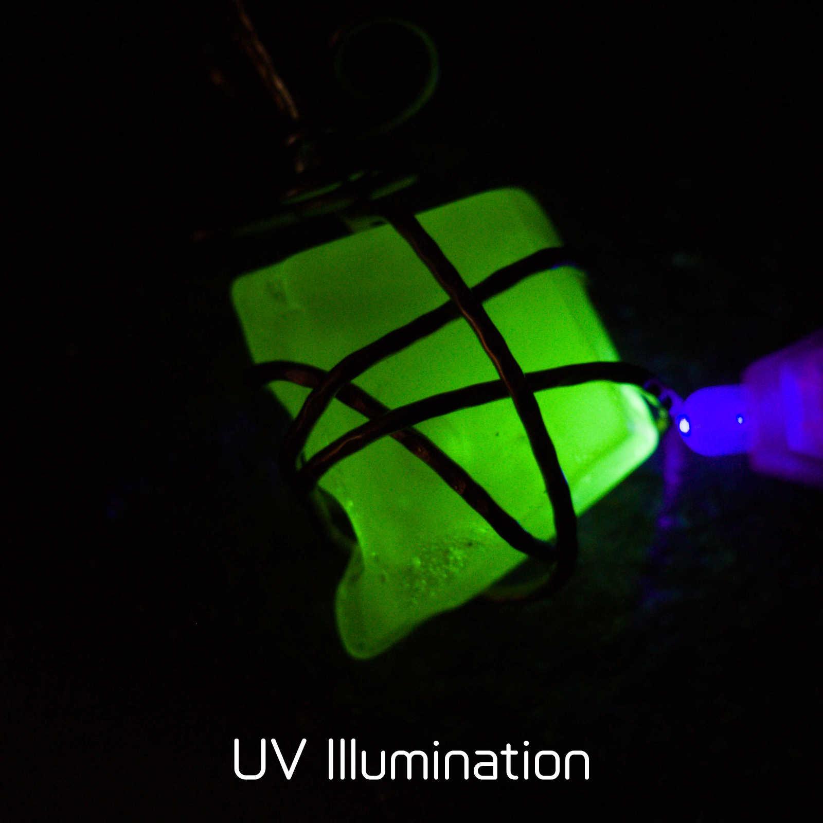 Uranium glass accessory under UV light