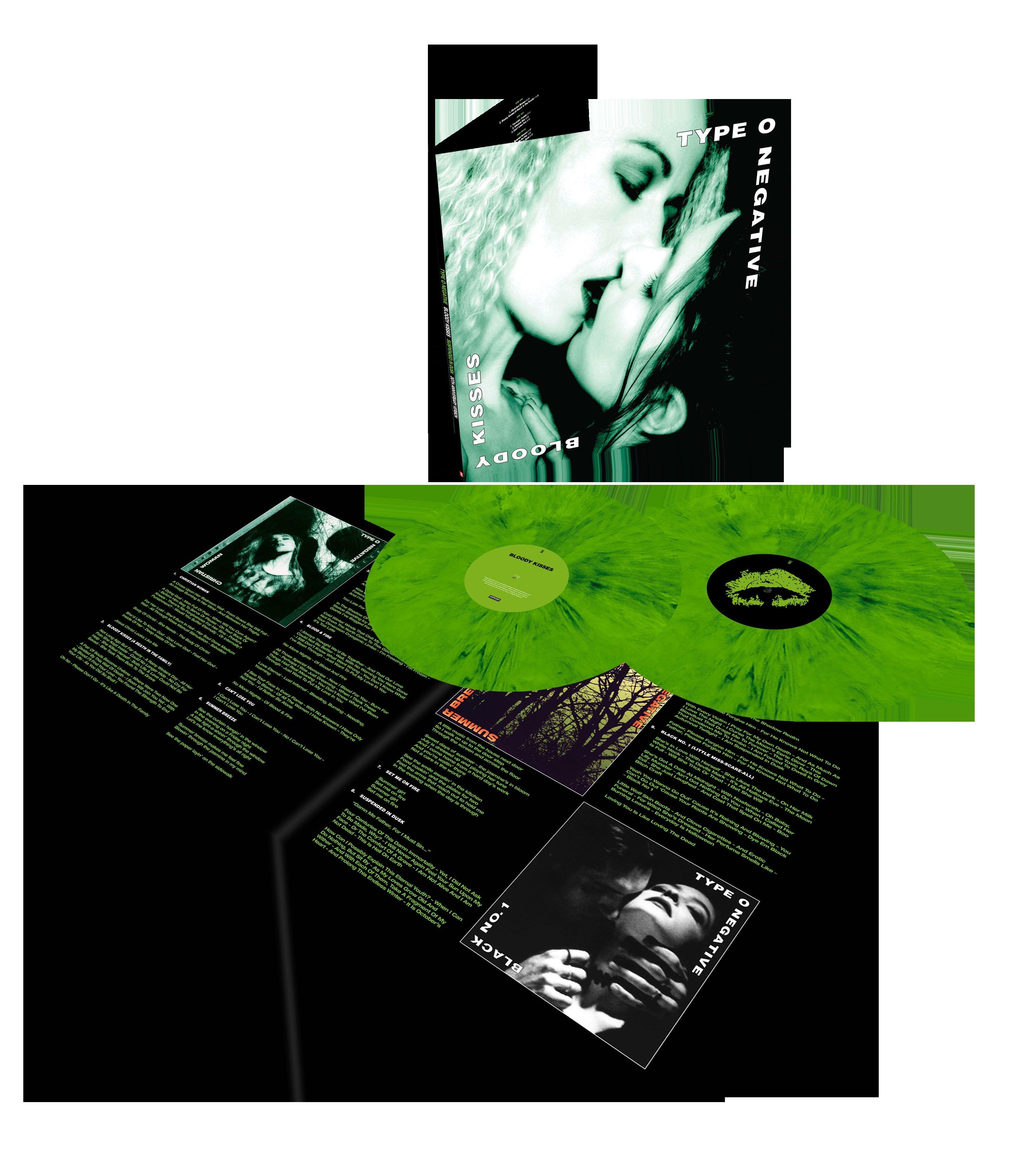 Type O Negative Bloody Kisses: Suspended in Dusk (30th Anniversary) 2LP ( Green & Black Mixed Vinyl)