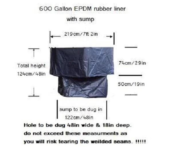 Norlog 600 Gallon EPDM Pond Liner