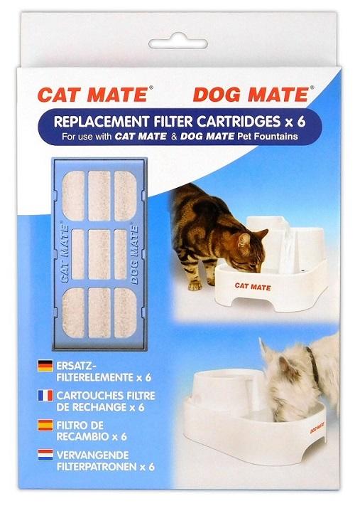 Cat Mate Replacement Pet Fountain Filters - 6 Pack