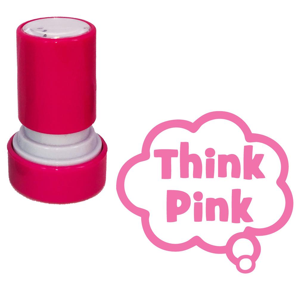 Teacher Stamps | Think Pink School Stamp. Reinkable, 22mm, Customisable ...