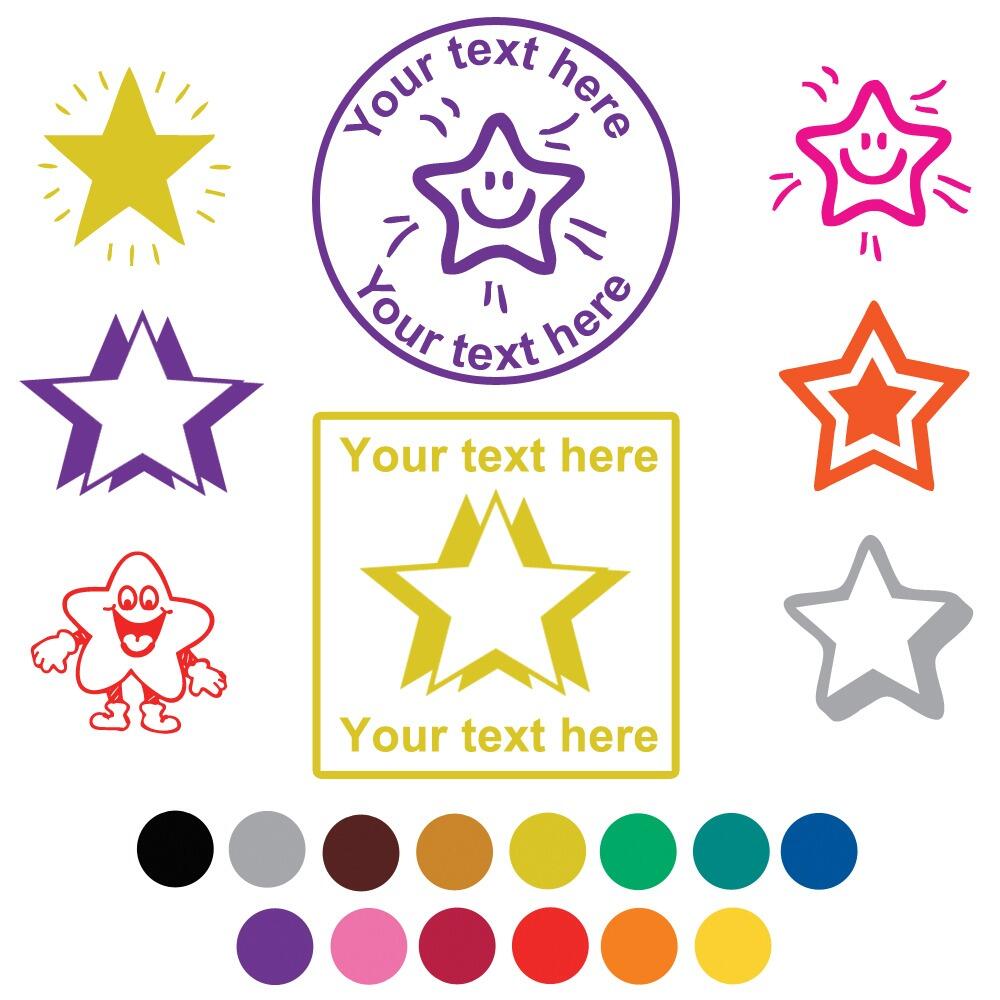 Custom School Stamp | Stars & Star Smiles Personalised Self-Inking ...