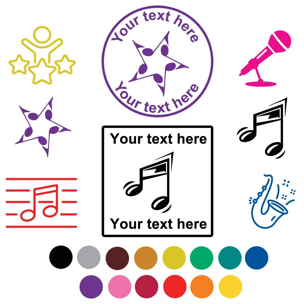 School / Musical Custom Stampers | Music / Instrument Images for ...