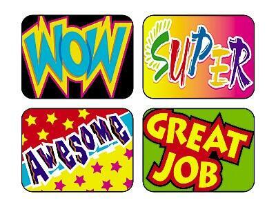 Reward Stickers | 100 x Large Positive Praise Stickers for Teachers (T47127)