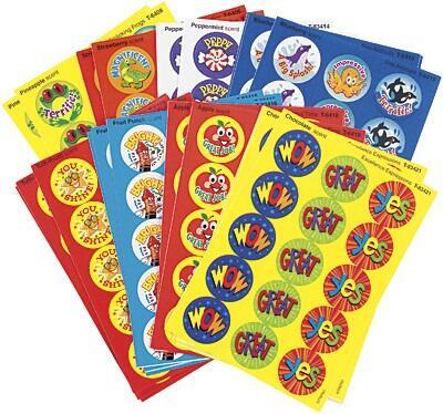 Teacher Stickers | 435 Bulk Pack Scratch 'n Sniff Praise Word School Stickers.