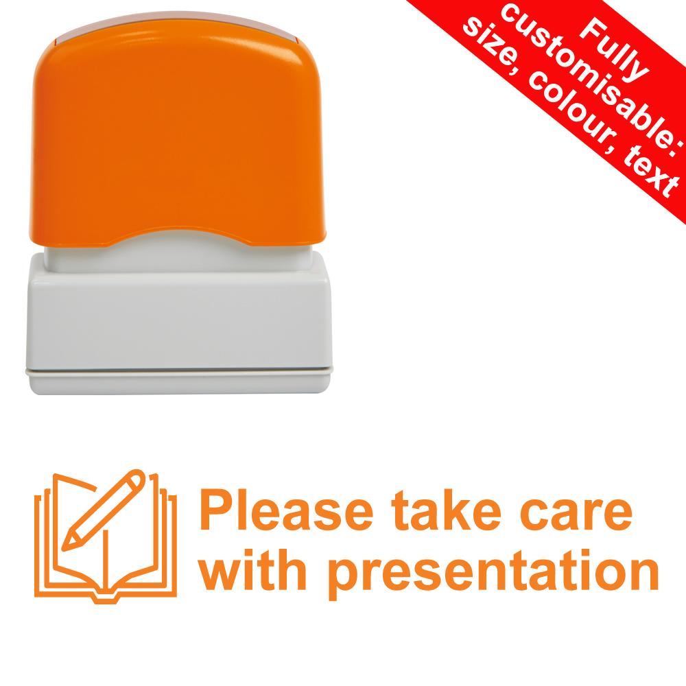 School Stamps | Please take care with presentation Teacher Stamp - 39x10mm