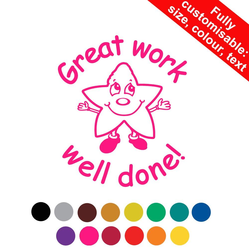 Teacher Stamps | Great work. Well done Stamp 22mm Reinkable ...