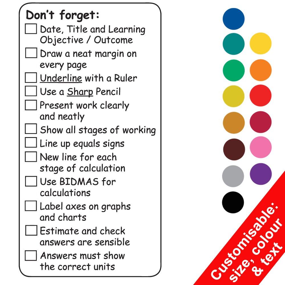 Teacher Stamps | Maths 12 Point Marking Checklist KS3/4 Teacher Stamp ...