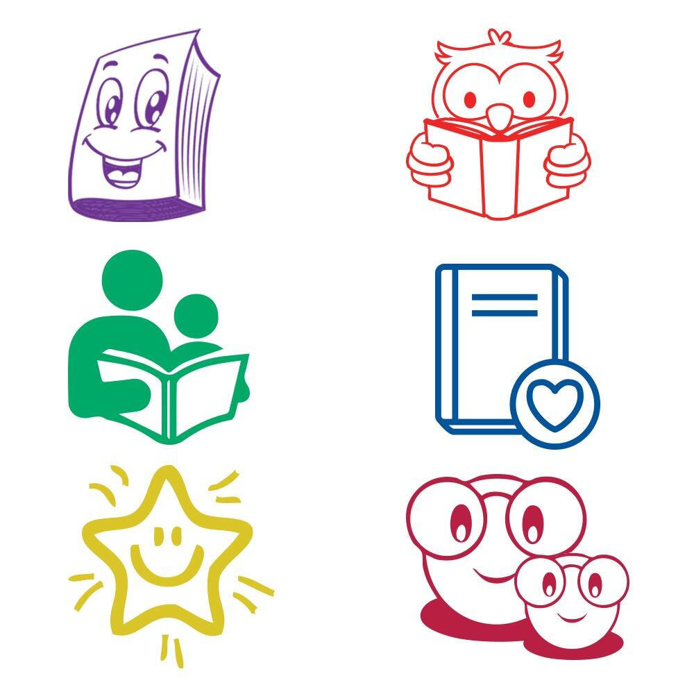 Personalised Teacher Stamps | Personalised Reading Record Stampers. Choice Size, Image, Colour